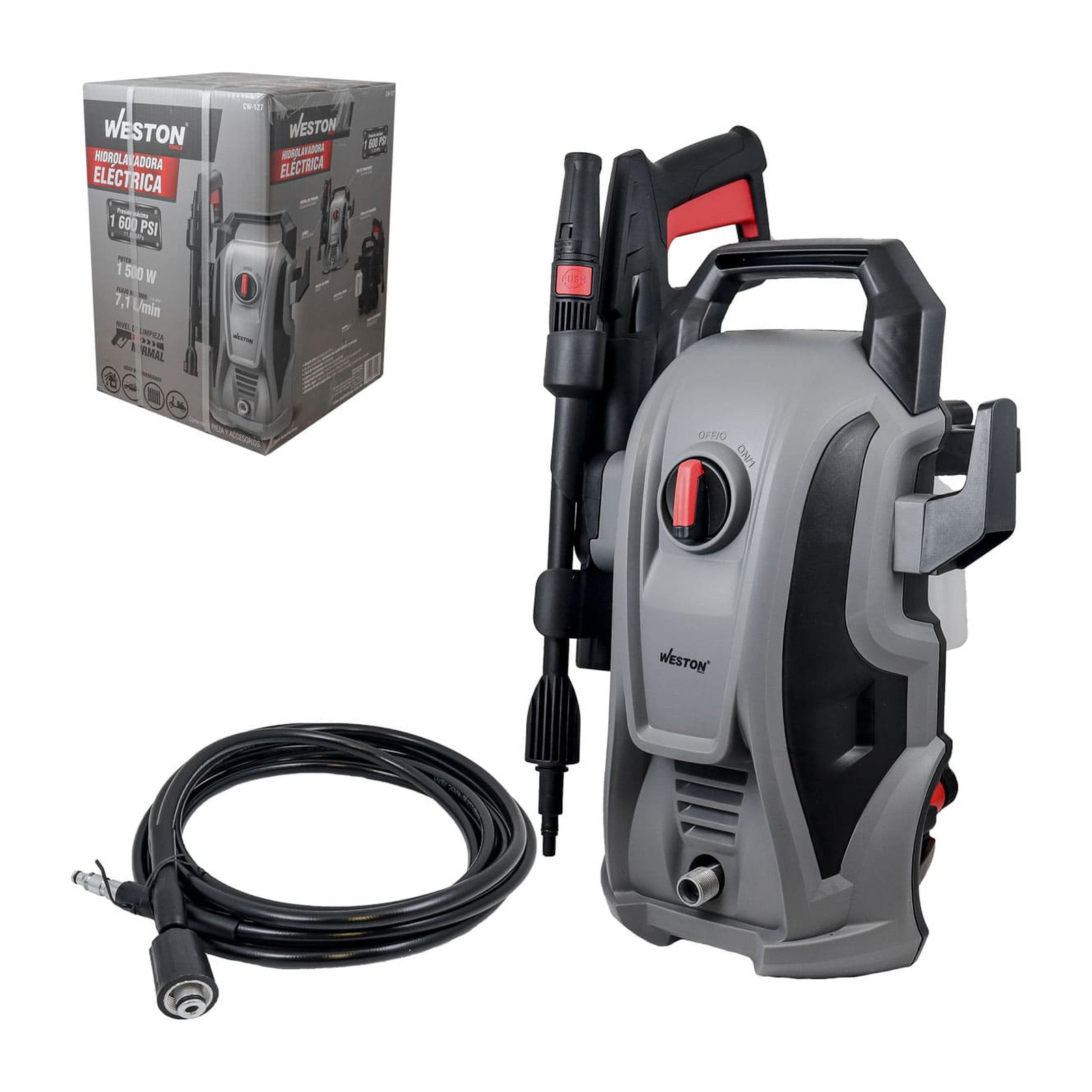 Hidrolavadora Eléctrica Weston 1.8 HP 1600 PSI 7.1 L/min