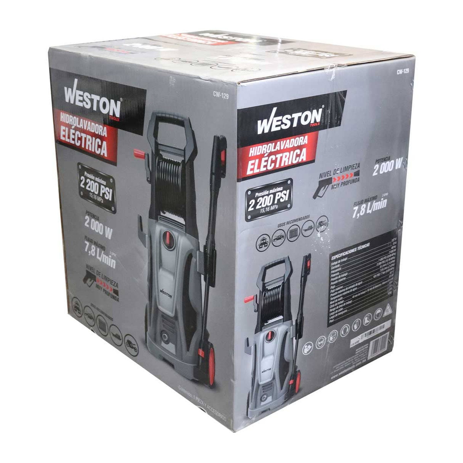 HIDROLAVADORA ELECTRICA 2.6HP 2200PSI 7.8 L/MIN - Imagen 4