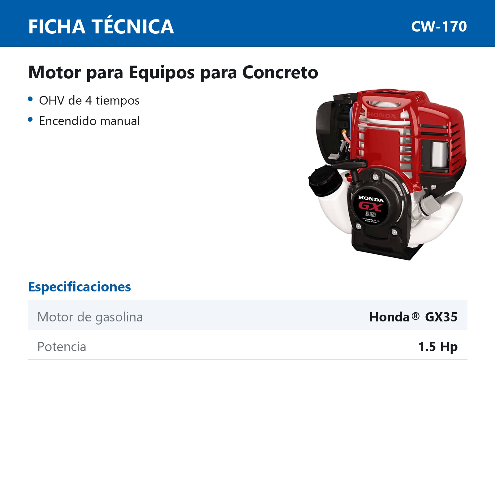 MOTOR DE GASOLINA HONDA GX35  1.5HP - Imagen 3