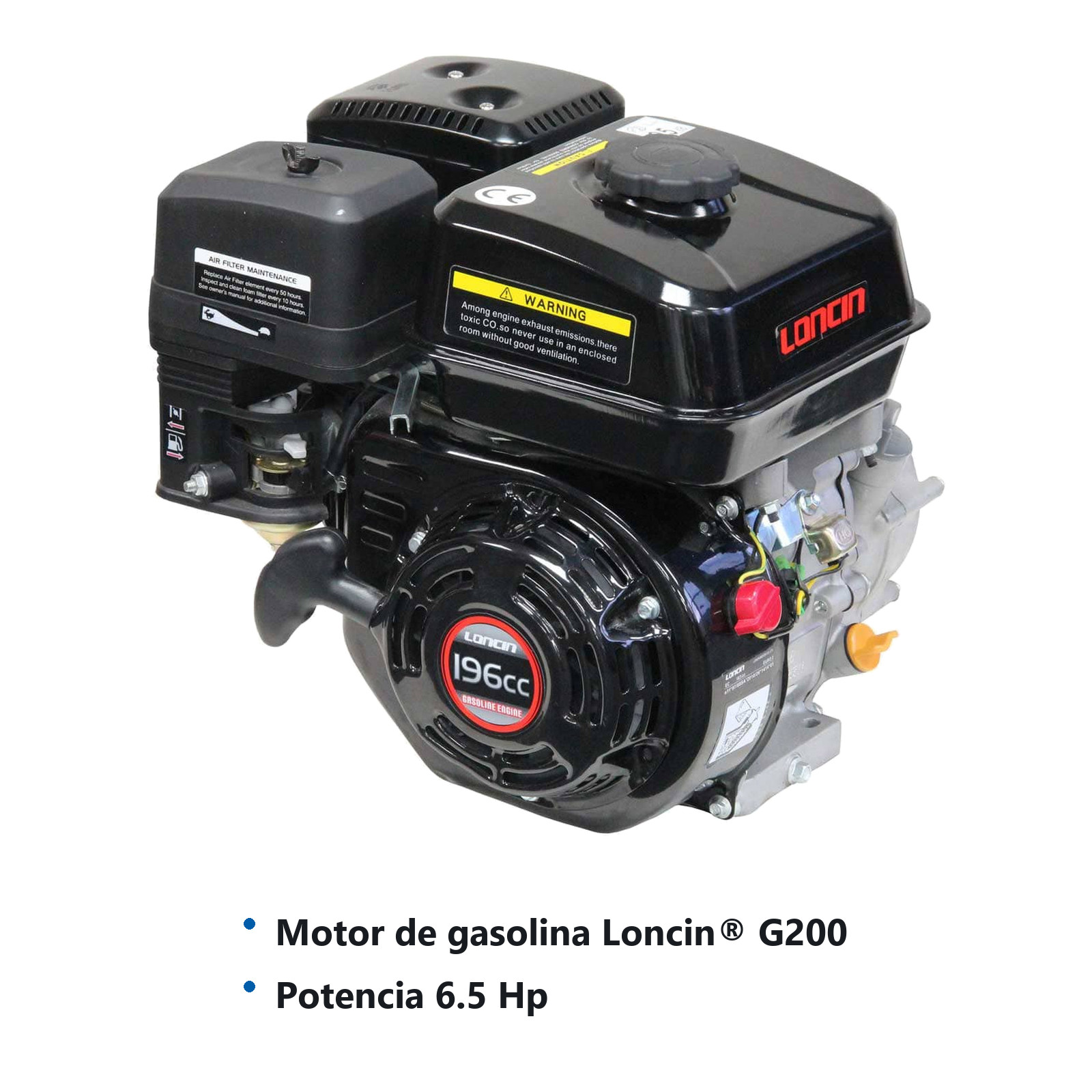 MOTOR DE GASOLINA LONCIN G200F  6.5HP - Imagen 3