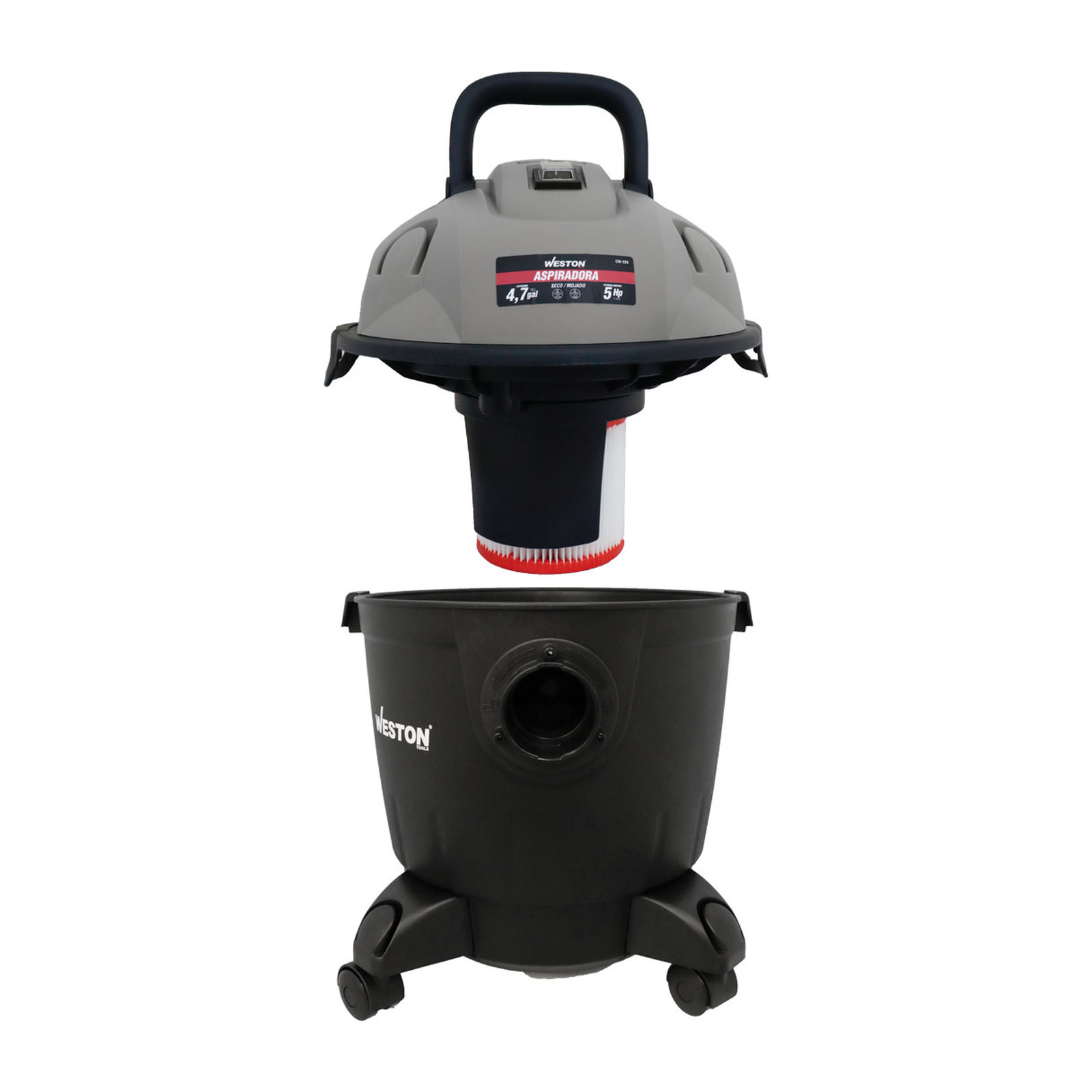ASPIRADORA MOJADO/SECO 4.7GAL (18 L) 5HP 127V - Imagen 2