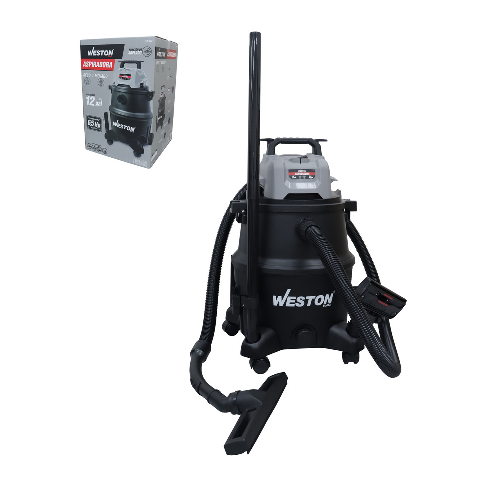 Aspiradora Mojado/Seco 12 Galones (45 L) 6.5 HP 127V Weston