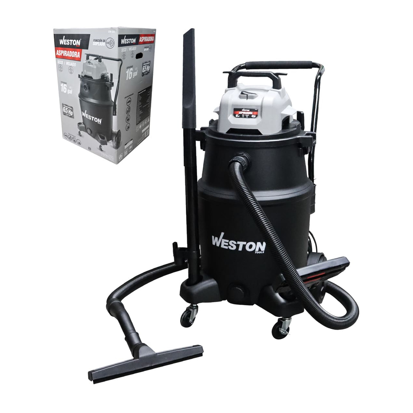 Aspiradora Mojado/Seco Weston 16 Gal (60 L) 6.5 HP 127V