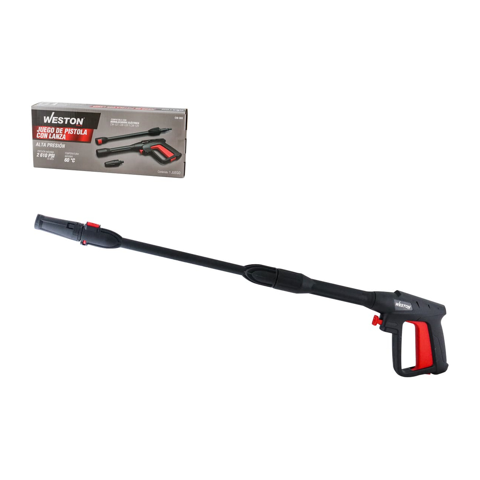 Juego de Pistola con Lanza para Hidrolavadora Weston CW-127, CW-128 y CW-129