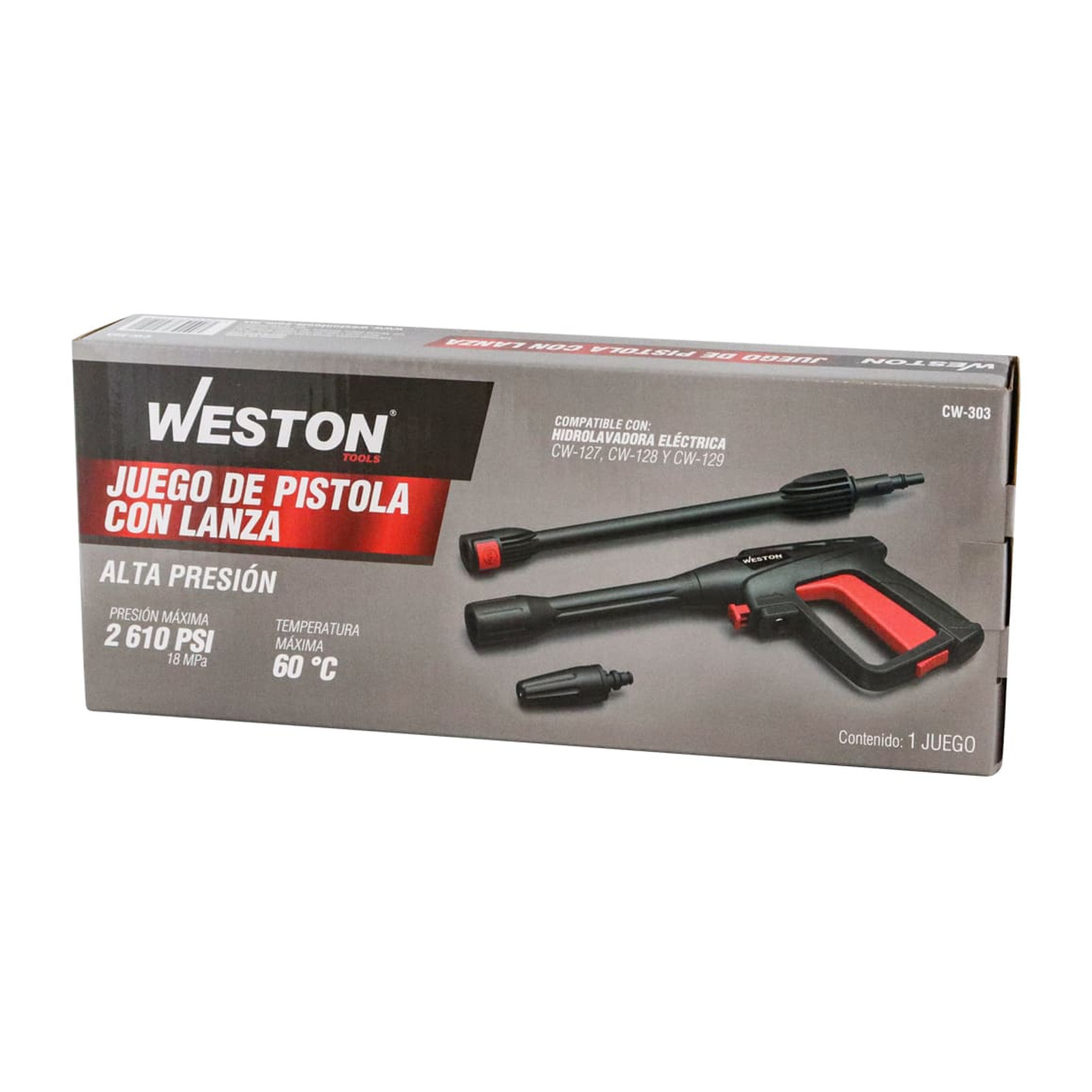 JUEGO DE PISTOLA CON LANZA P/HIDROLAVADORA WESTON CW-127, CW-128 Y CW-129 - Imagen 4