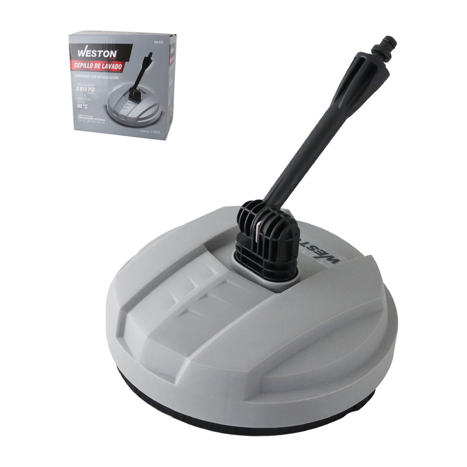 Cepillo de Lavado Giratorio con Articulación para Hidrolavadora WESTON CW-127, CW-128 y CW-129