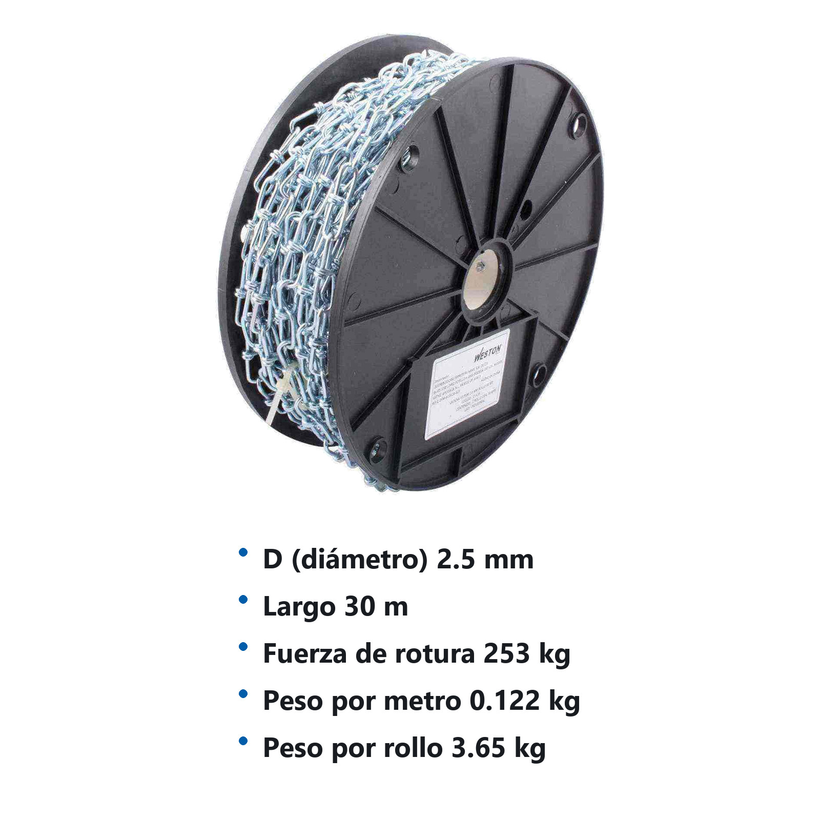 CADENA VICTOR 2.5 MM ROLLO  30 MTS - Imagen 2