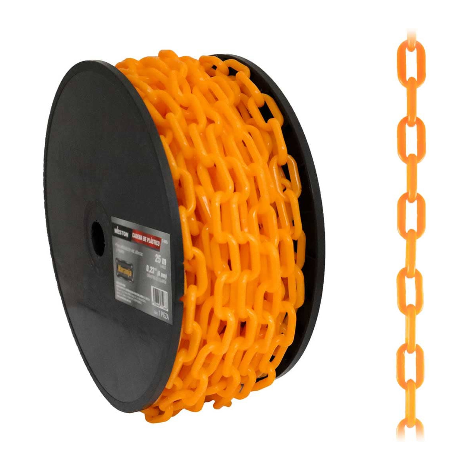 Cadena de Plástico Naranja Ø6mm x 25m Weston