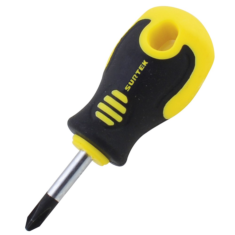 Destornillador con mango bimaterial, punta Phillips tipo trompo #2 x 1-3/8" Surtek