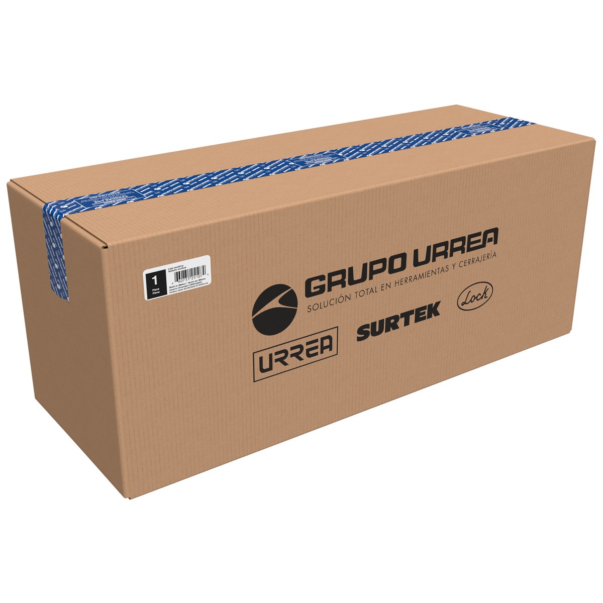 Caja portaherramientas métalica con asa plástica color azul 14" x 6" x 6" Urrea - Imagen 2