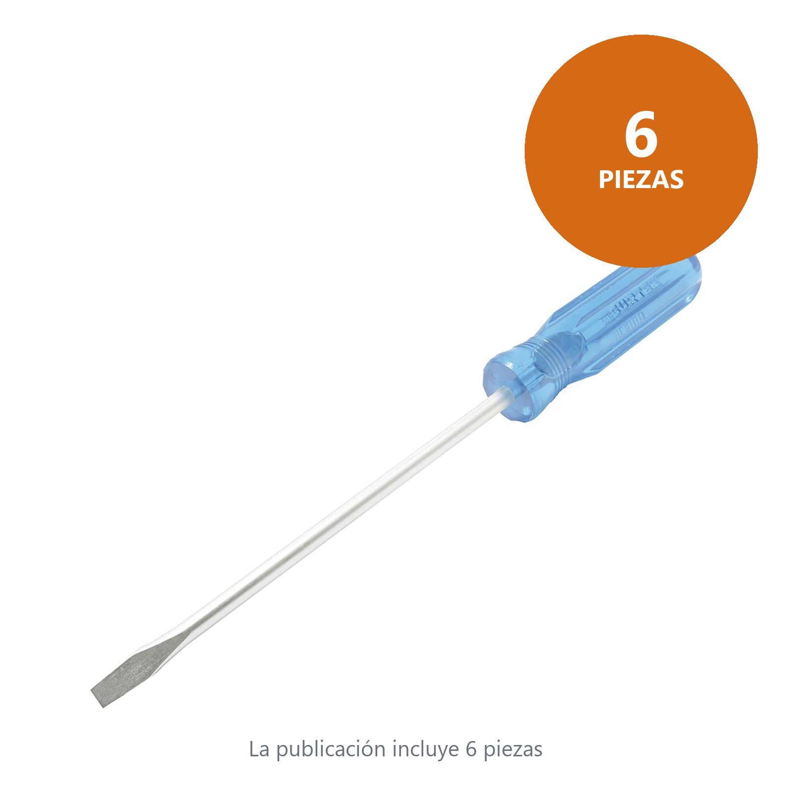 Destornillador con mango azul, punta plana barra redonda 3/16" x 4" Surtek - Imagen 2