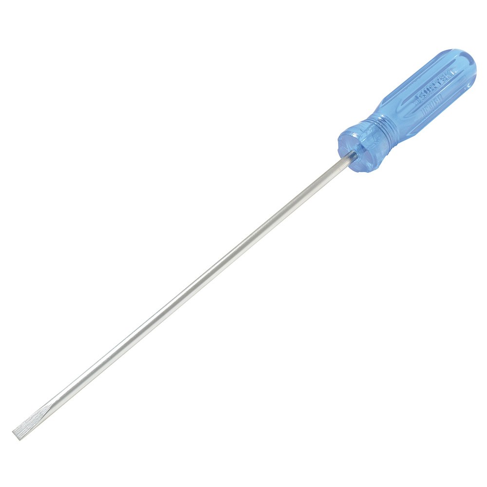 Destornillador con mango azul, punta cabinet barra redonda 1/8" x 4" Surtek