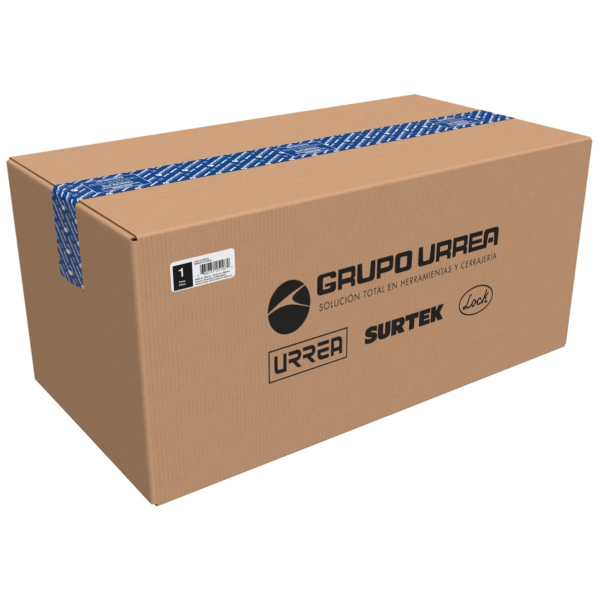 Caja portaherramientas métalica con asa plástica color azul 16" x 7" x 7" Urrea - Imagen 2