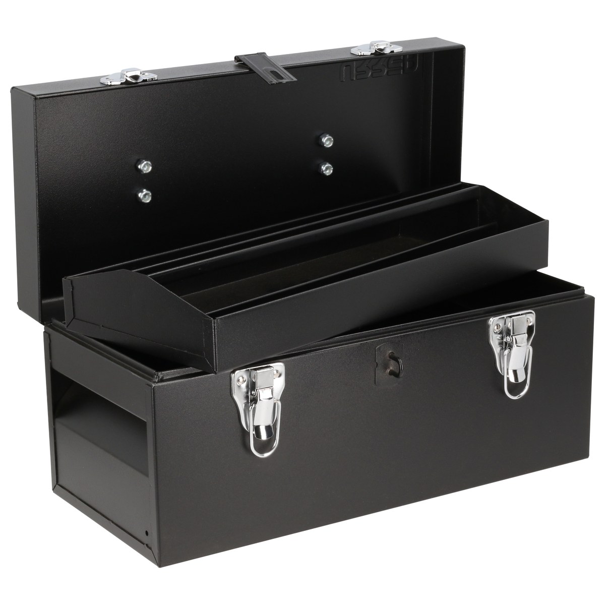 Caja portaherramientas metálica con asa metálica color negro 16" x 7" x 7" Urrea - Imagen 2