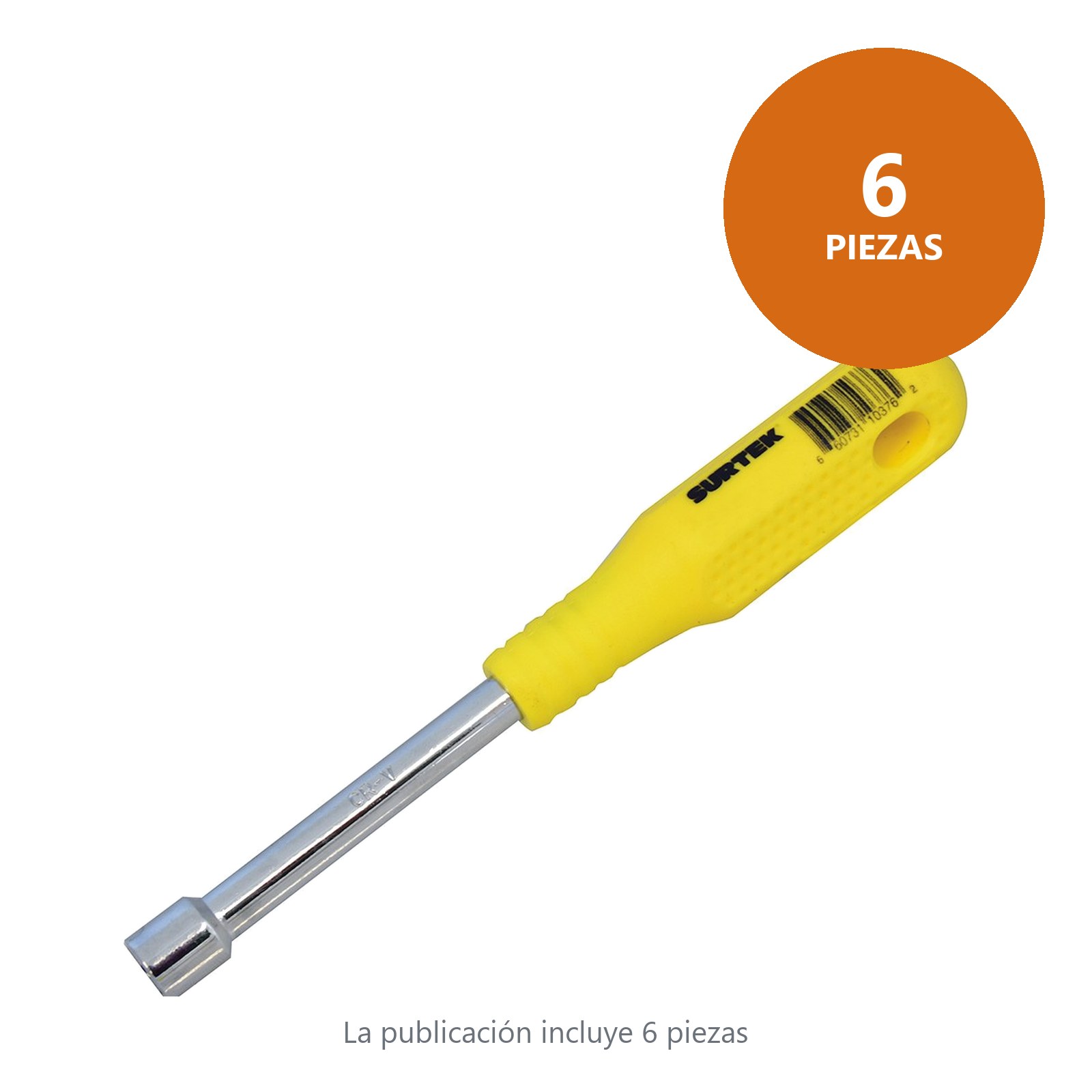 Destornillador con mango amarillo, de caja en pulgadas 5/16" x 3" Surtek - Imagen 2