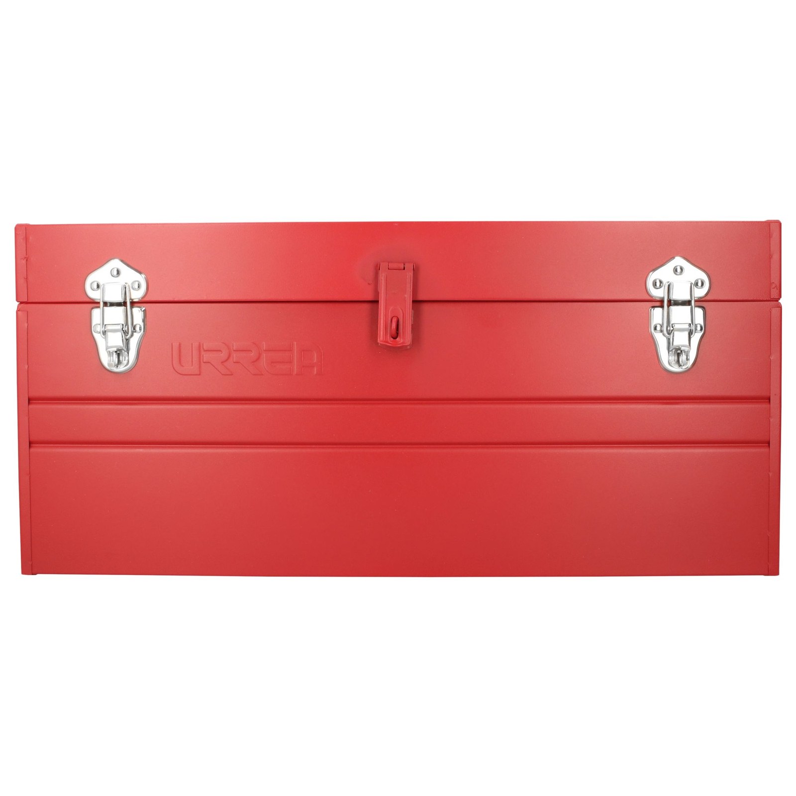 Caja portaherramientas métalica con asa plástica color rojo 23" x 10" x 11" Urrea - Imagen 3