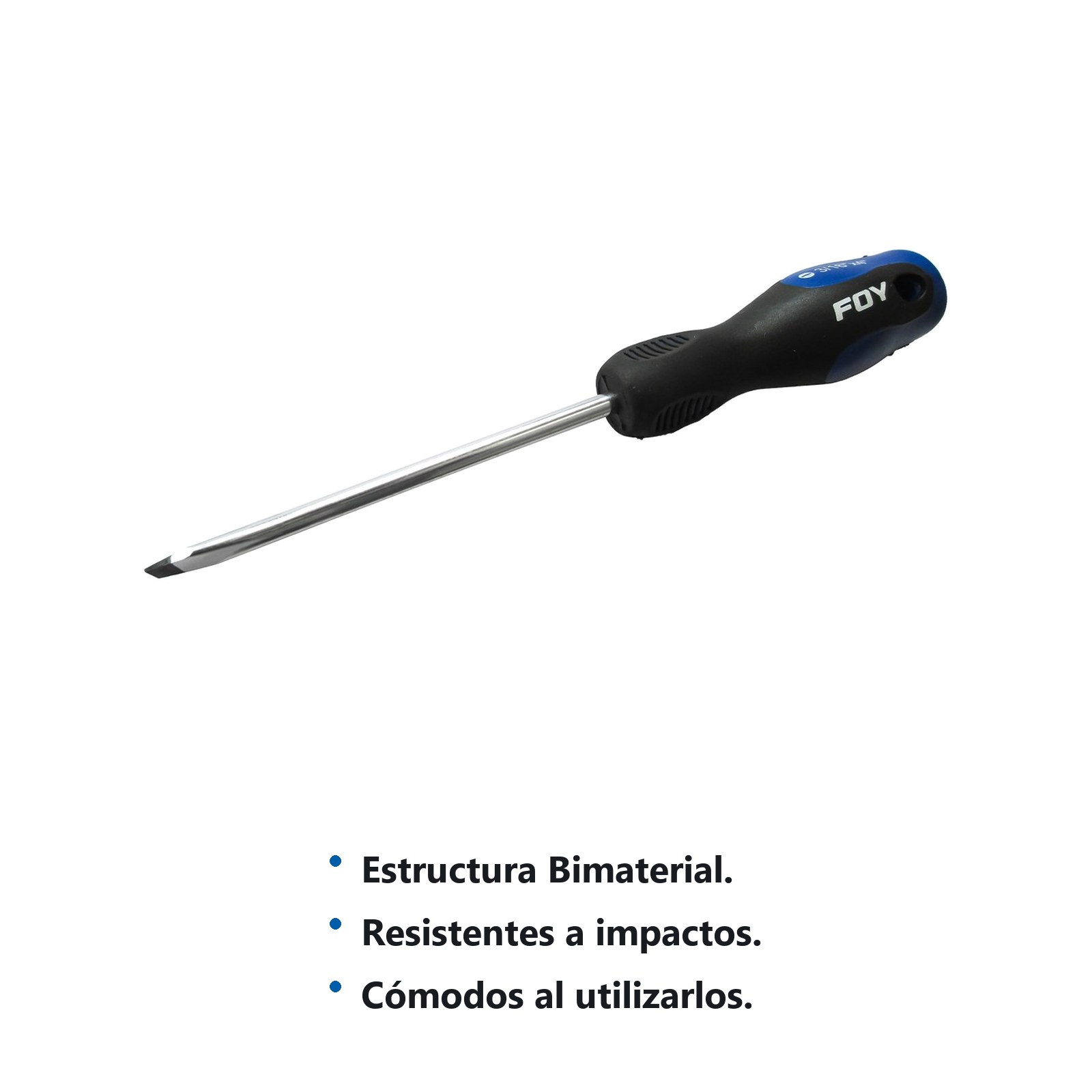 Destornillador con mango bimaterial, punta cabinet 1/8" x 6" Foy - Imagen 2