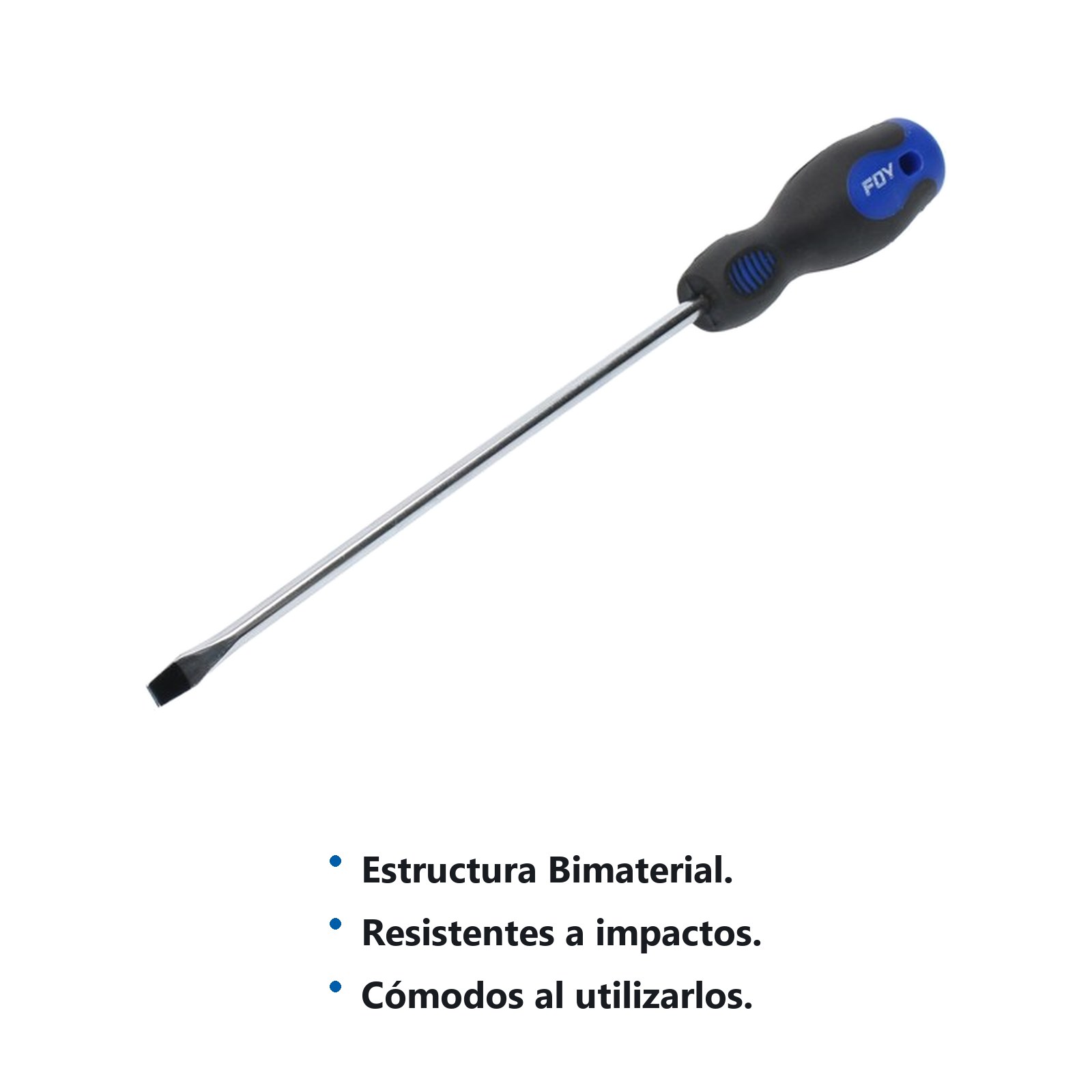 Destornillador con mango bimaterial, punta plana 5/16" x 6" Foy - Imagen 2