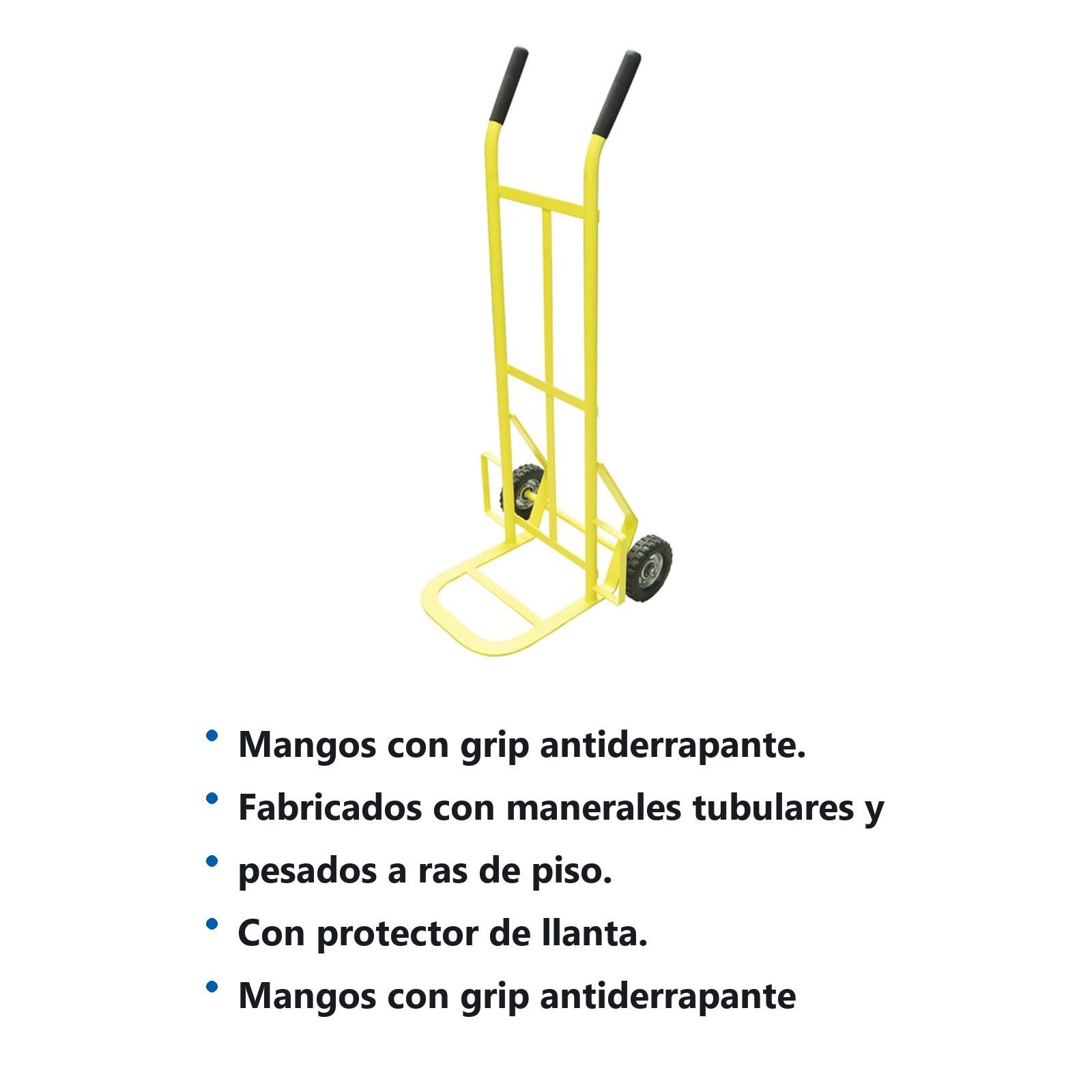 Diablo bodeguero capacidad 100 kg amarillo con llanta sólida Surtek - Imagen 2