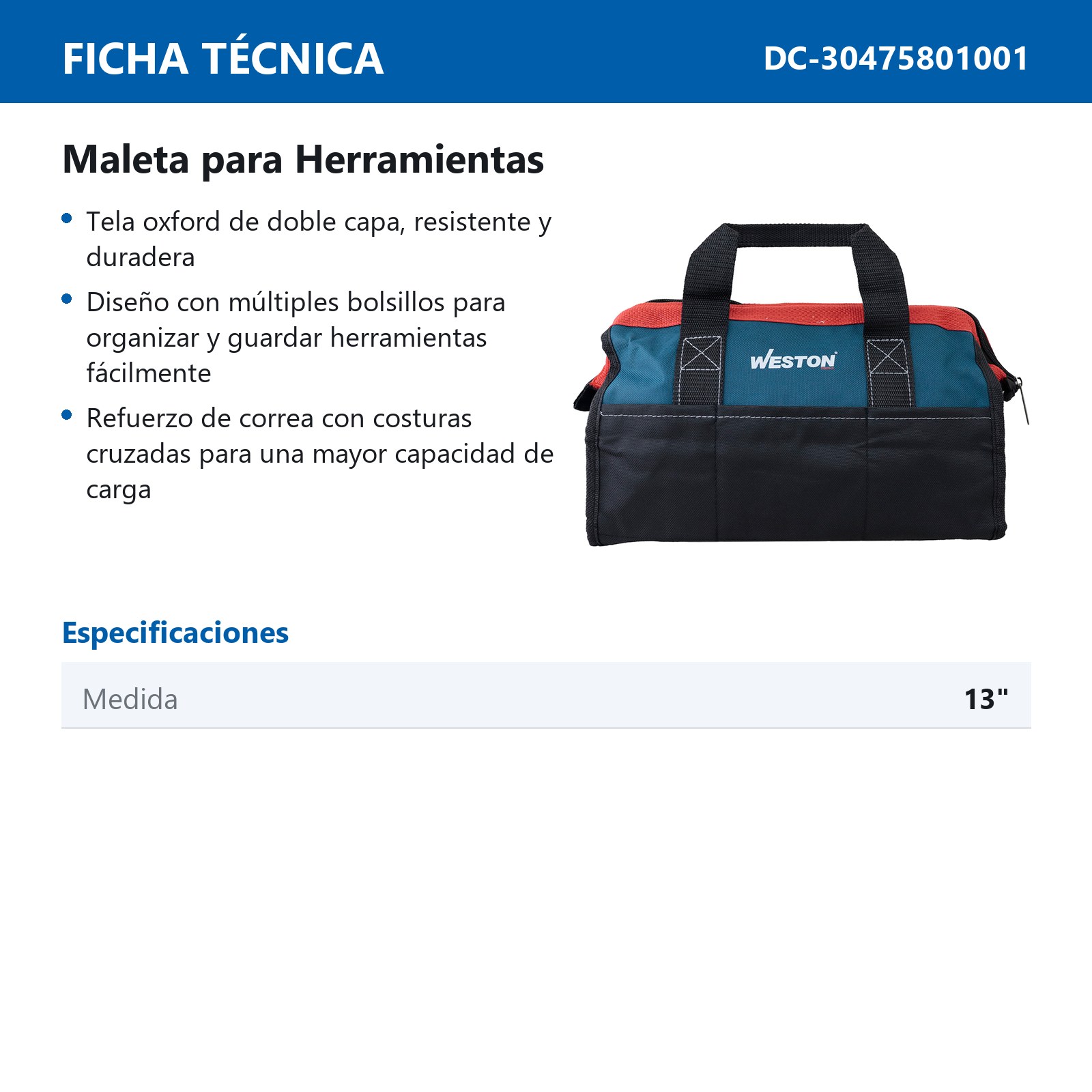 MALETA PARA HERRAMIENTAS RESISTENTE 13" - Imagen 4