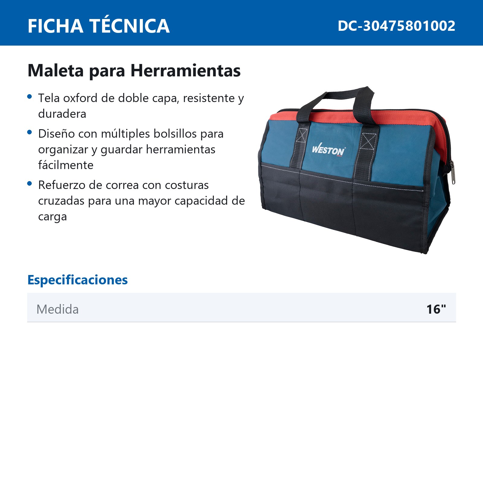 MALETA PARA HERRAMIENTAS RESISTENTE 16" - Imagen 4