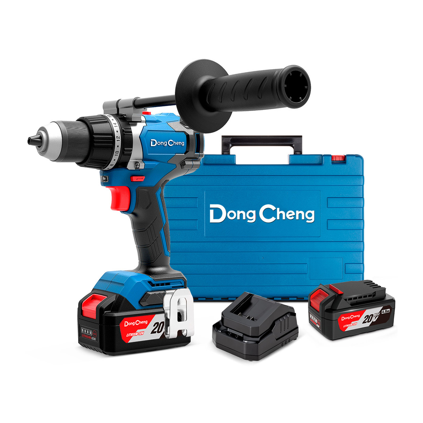 Rotomartillo Atornillador Inalámbrico Sin Carbones DONGCHENG 20V Máx 4.0Ah x2 1/2" 2000 RPM 32000 IPM
