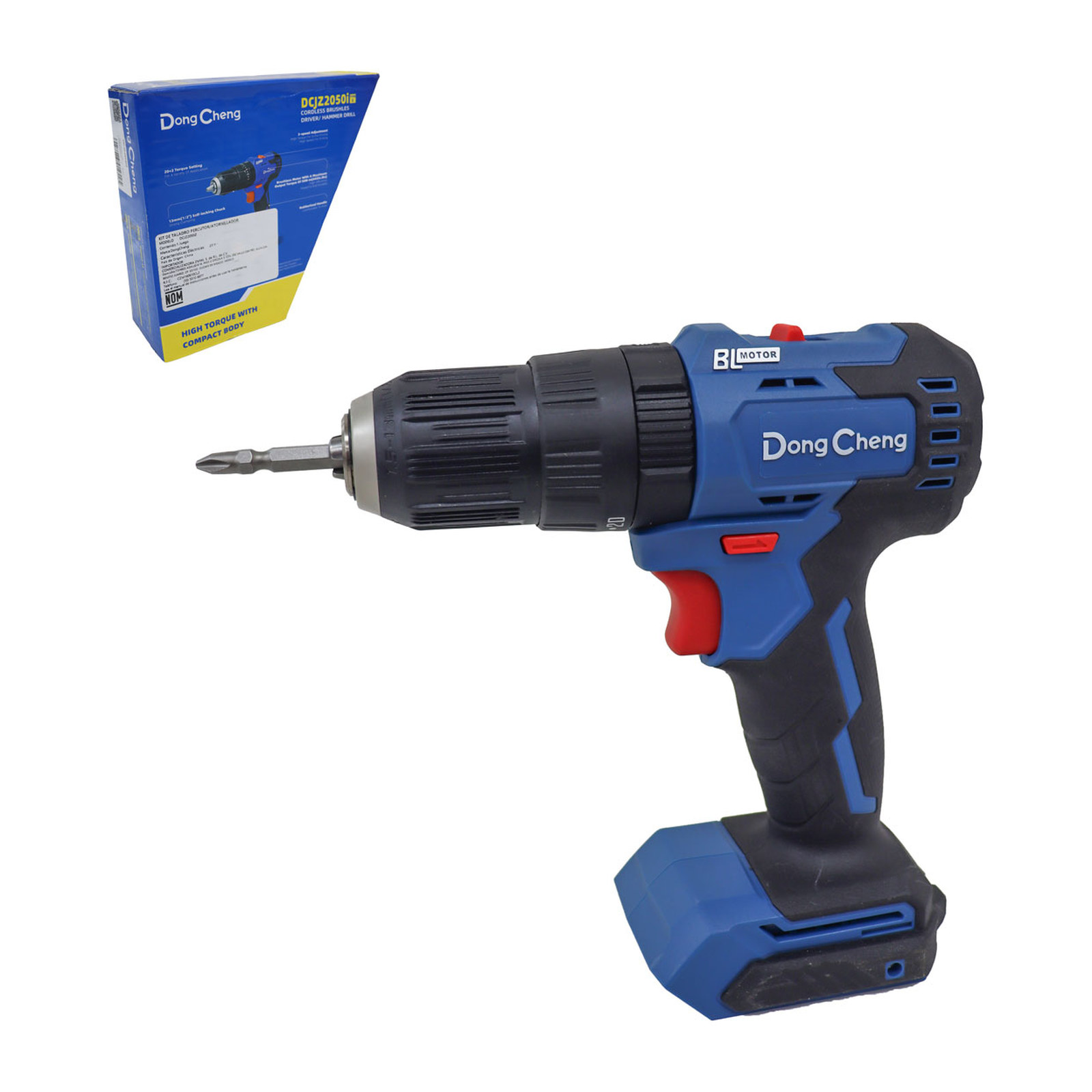 Rotomartillo Atornillador Inalámbrico Sin Carbones DONGCHENG 20V MAX 1/2" 1800 RPM (Sin Batería)