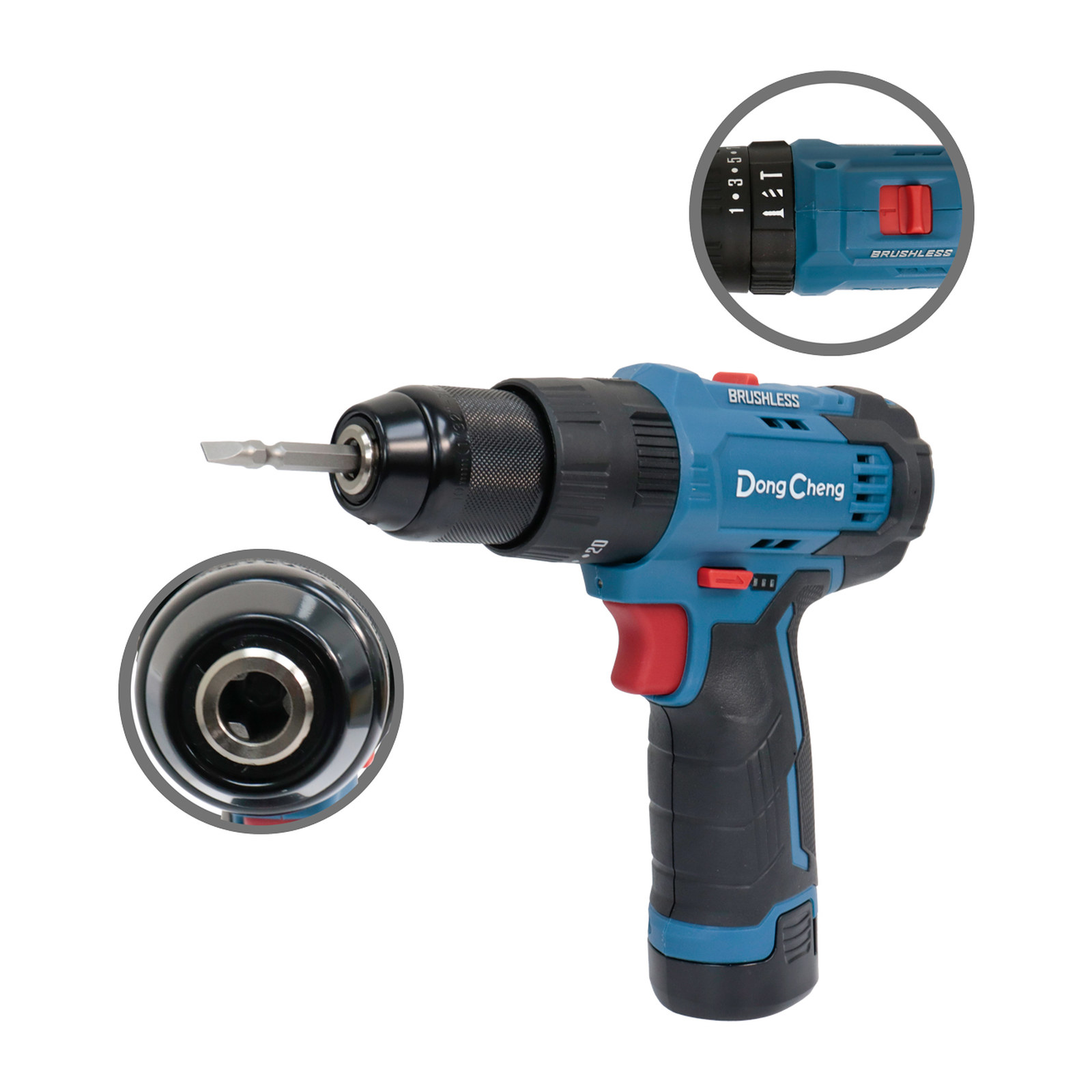 TALADRO PERCUTOR INALÁMBRICO BRUSHLESS 3/8" 12V MAX 35 N·M – KIT CON 2 BATERÍAS 2.0AH - Imagen 3