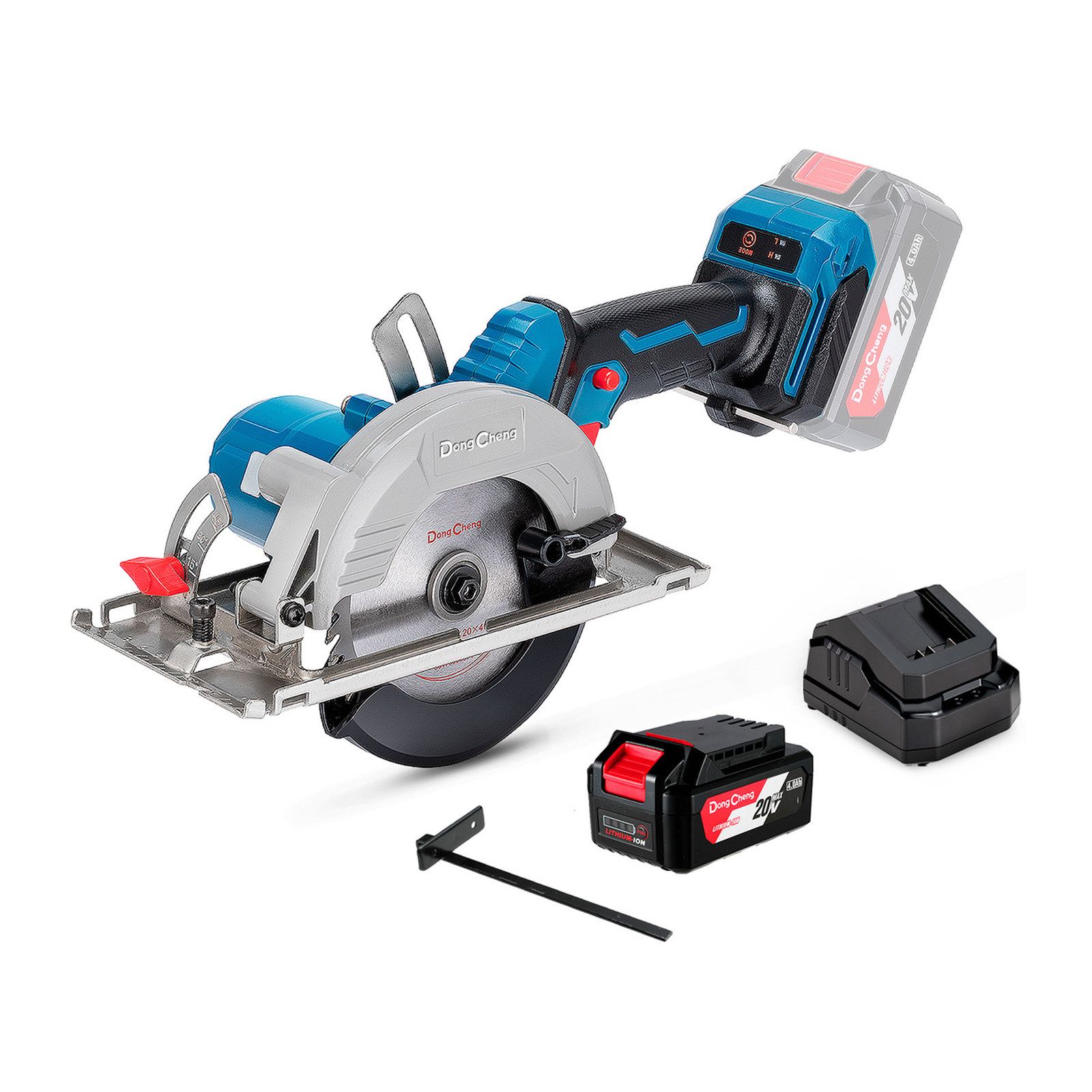 Sierra Circular Inalámbrica Sin Carbones DONGCHENG 20V MAX 4.0Ah 5" x 3/4" 6700 RPM