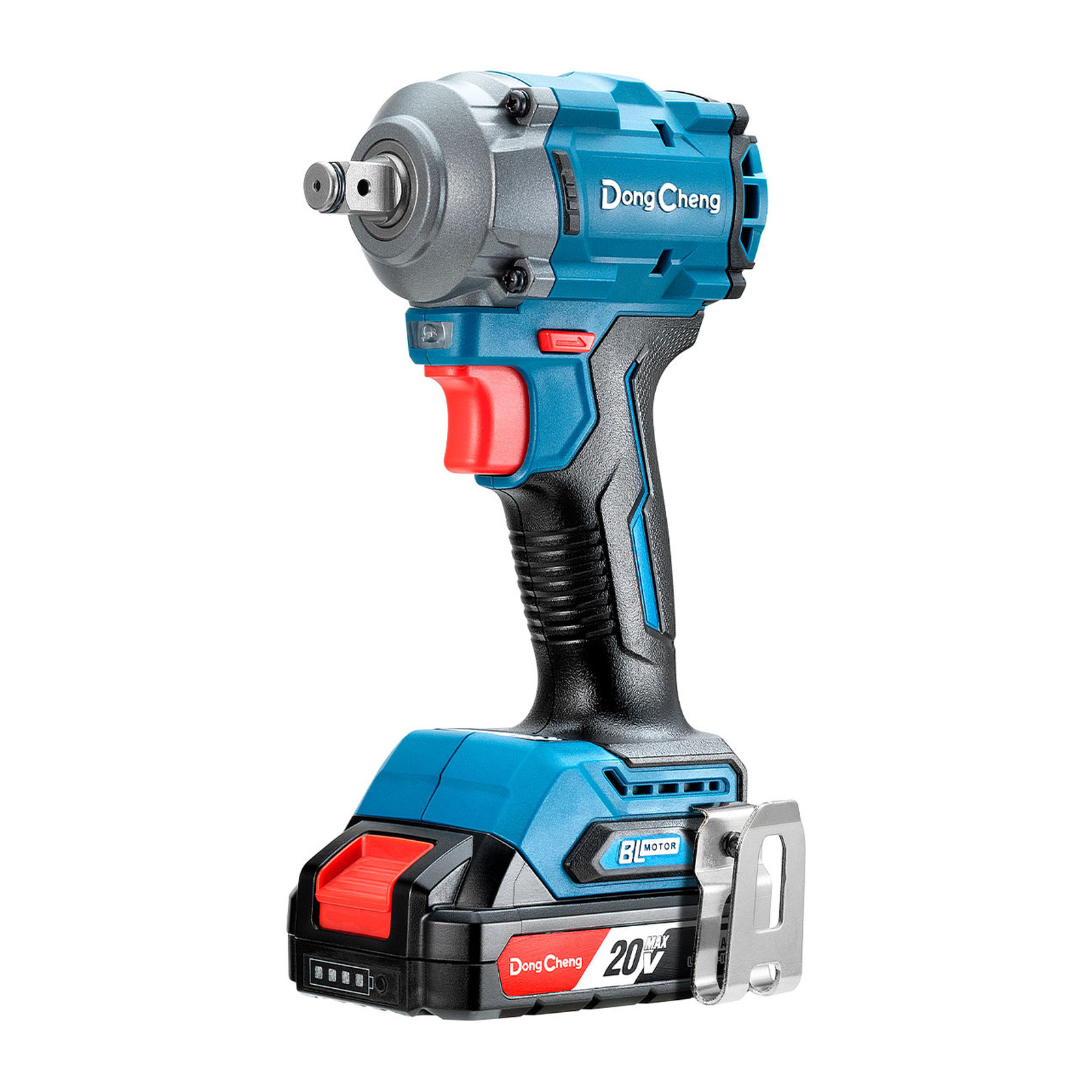 Llave de Impacto Inalámbrica Sin Carbones DONGCHENG 20V 1/2" 2,500 RPM 264 ft/lbs con 2 Baterías 4.0 Ah