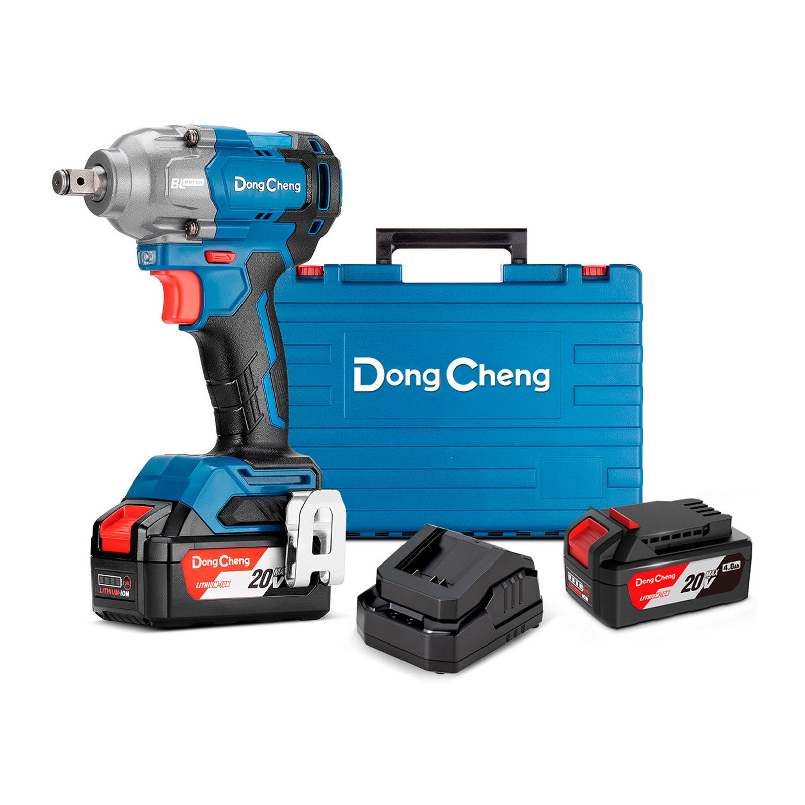 Llave de Impacto Inalámbrica Sin Carbones DONGCHENG 20V Máx 1/2" 2400 RPM 360 ft/lbs con 2 Baterías 4.0Ah