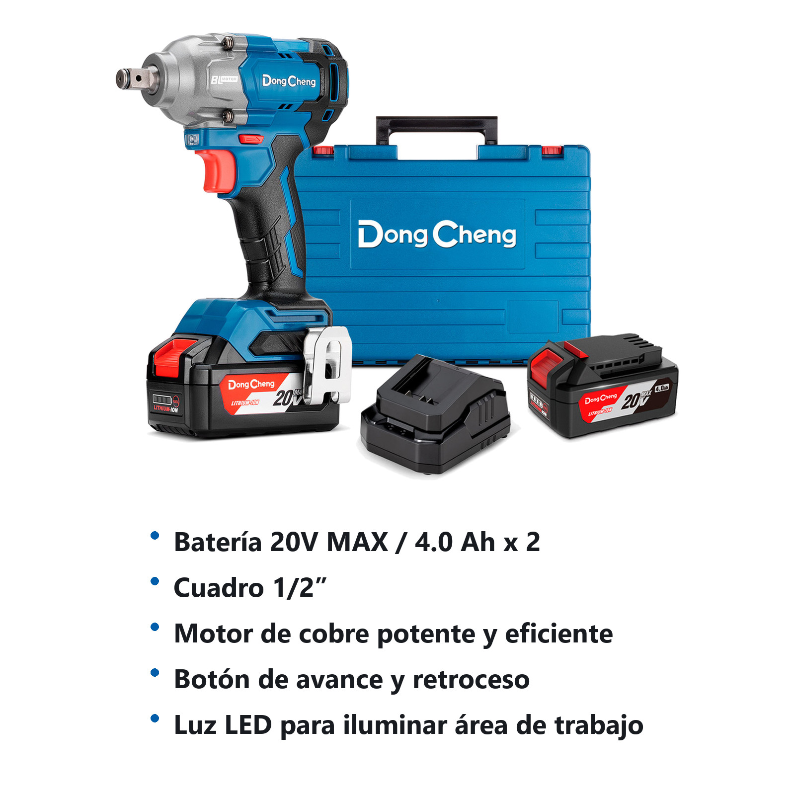 LLAVE D/IMPACTO INALAMBRICA SIN CARBONES 20 V MAX/4.0Ahx2 1/2" 2400 RPM 3500 IPM 360 FT/LBS - Imagen 2