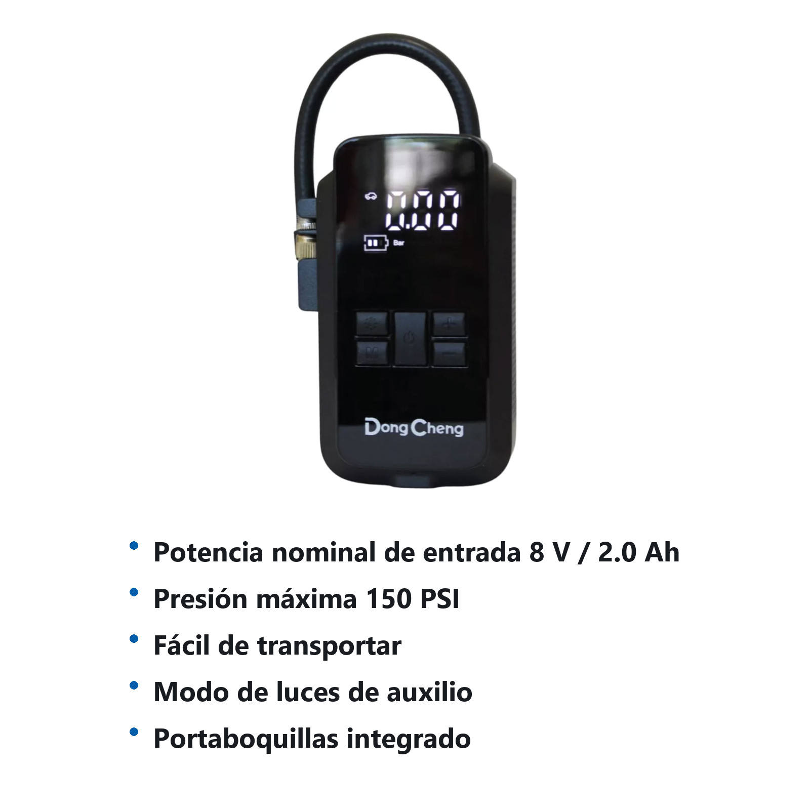 INFLADOR PORTATIL INALAMBRICO DE 8 V/2.0Ah 150PSI - Imagen 2