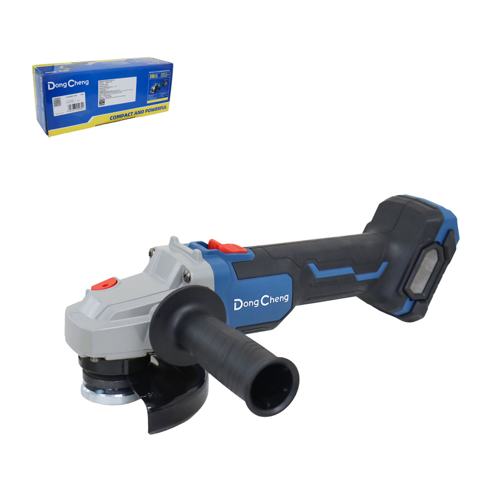 Esmeriladora Angular Inalámbrica Sin Carbones DONGCHENG 20V MAX 4-1/2" 5/8"-11 8500 RPM (Sin Batería)