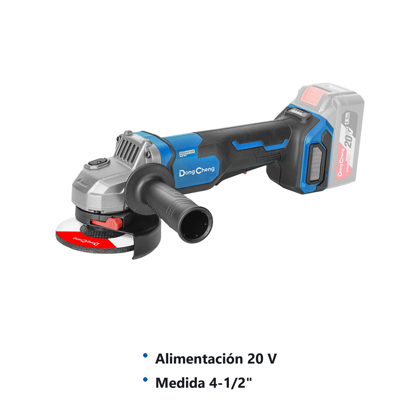 ESMERILADORA VARIABLE INALAMBRICA 20V MAX 4-1/2" x 5/8"-11 4k, 6.5k, 9k RPM (SIN BATERIA - Imagen 2