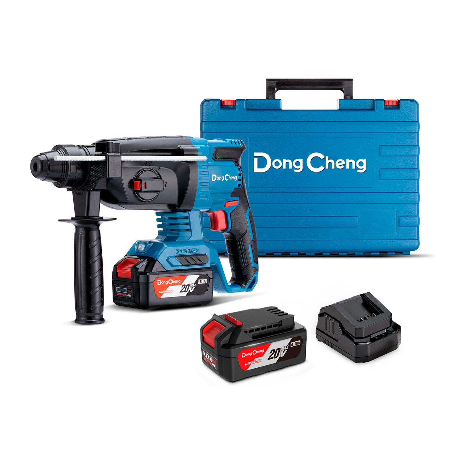 Rotomartillo Inalámbrico SDS Plus Sin Carbones 20V Máx 4.0Ah x2 1000 RPM DONGCHENG