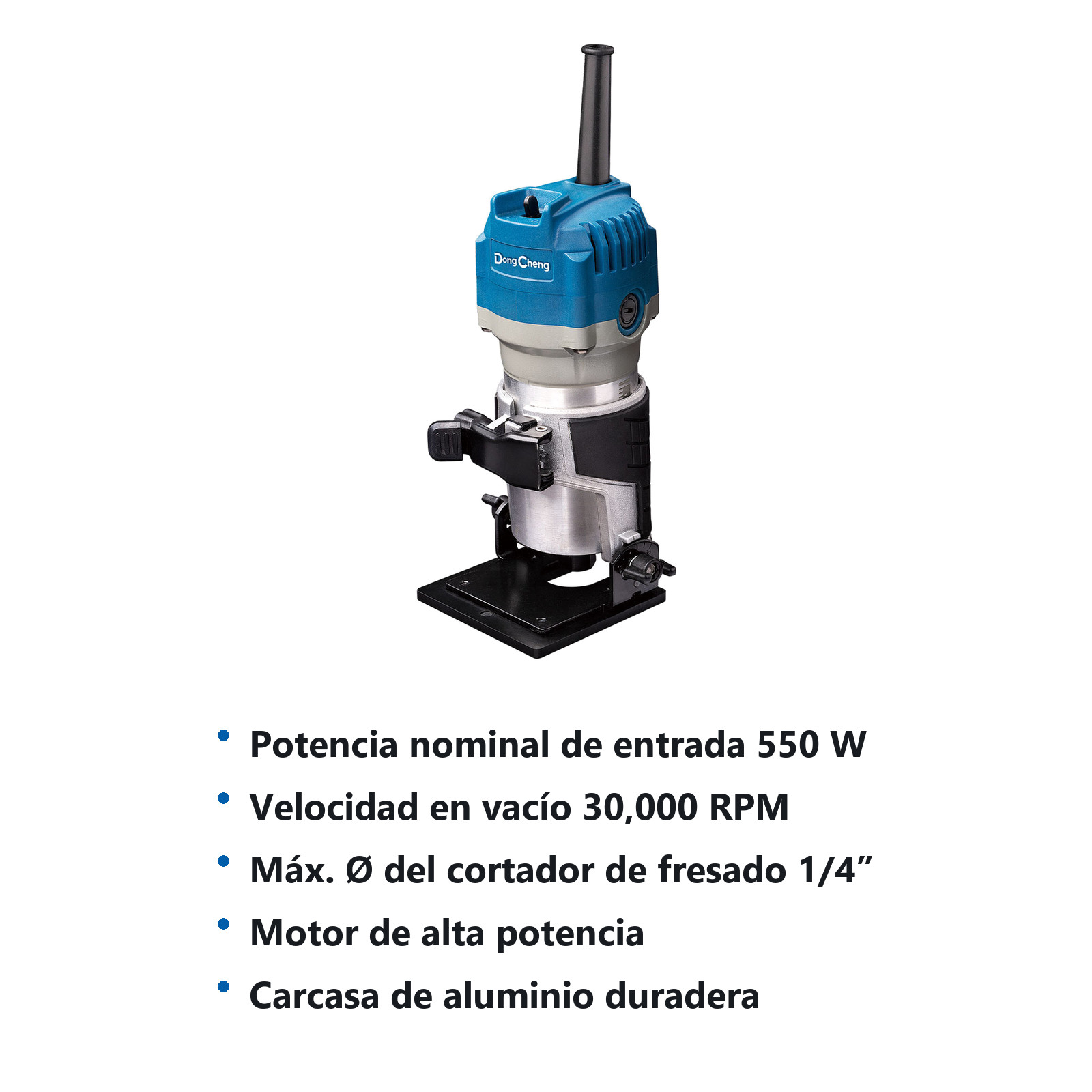 RECORTADORA 550 W 1/4" 30000 RPM BASE AJUSTABLE - Imagen 2