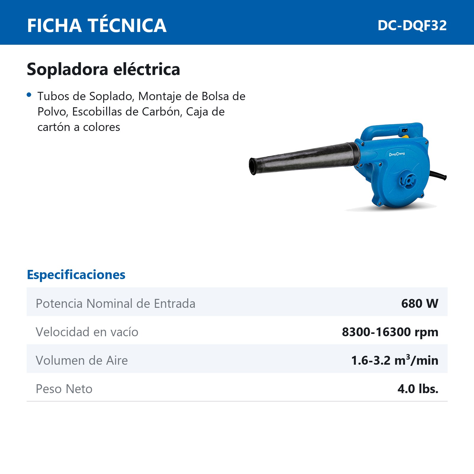 SOPLADORA/ASPIRADORA 680 W 16300 RPM - Imagen 2