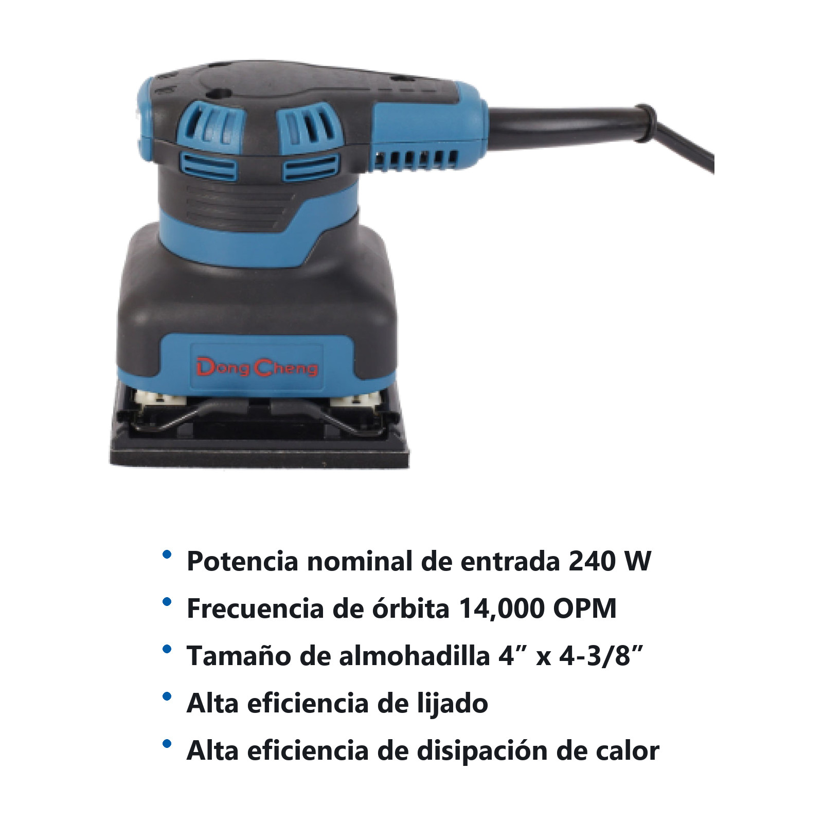 LIJADORA PLANA ORBITAL 240 W 14000 OPM 4" x 4-3/8" - Imagen 2