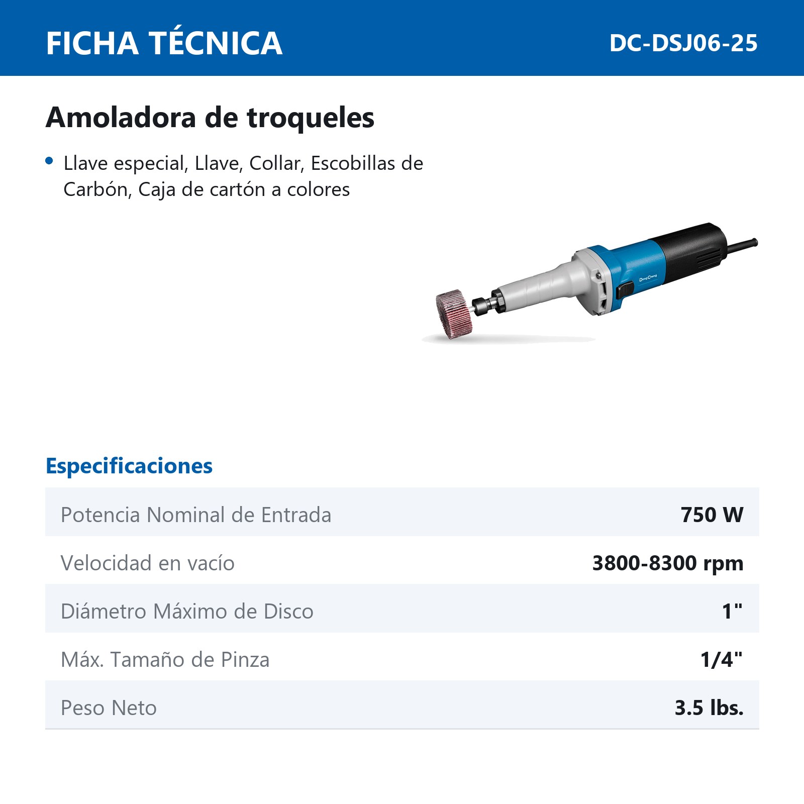 RECTIFICADORA 750 W 1" 8300 RPM - Imagen 2