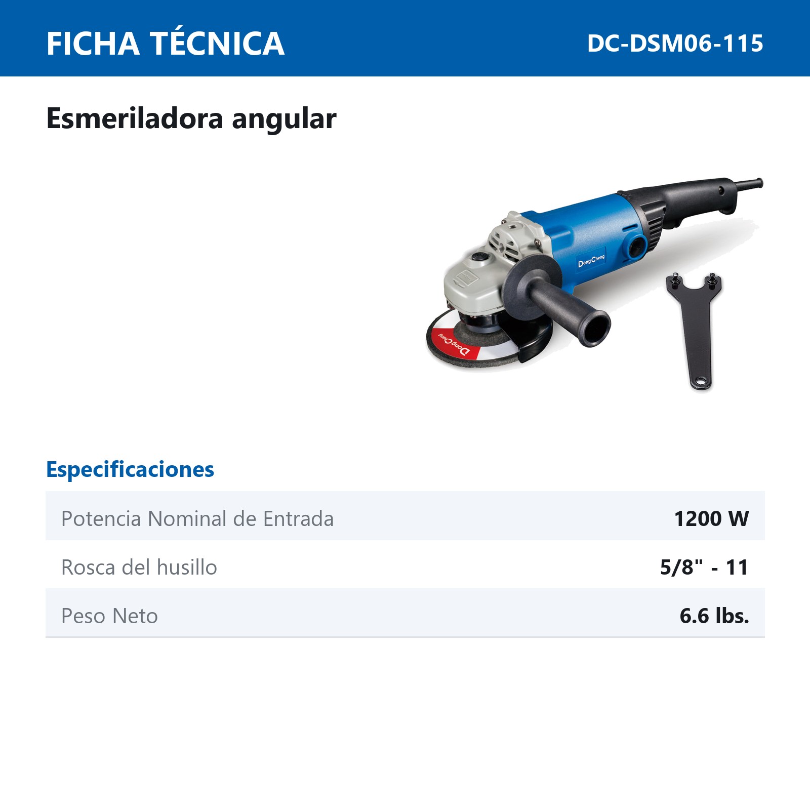 ESMERILADORA ANGULAR 1200 W 4-1/2" x 5/8"-11 11800 RPM - Imagen 2