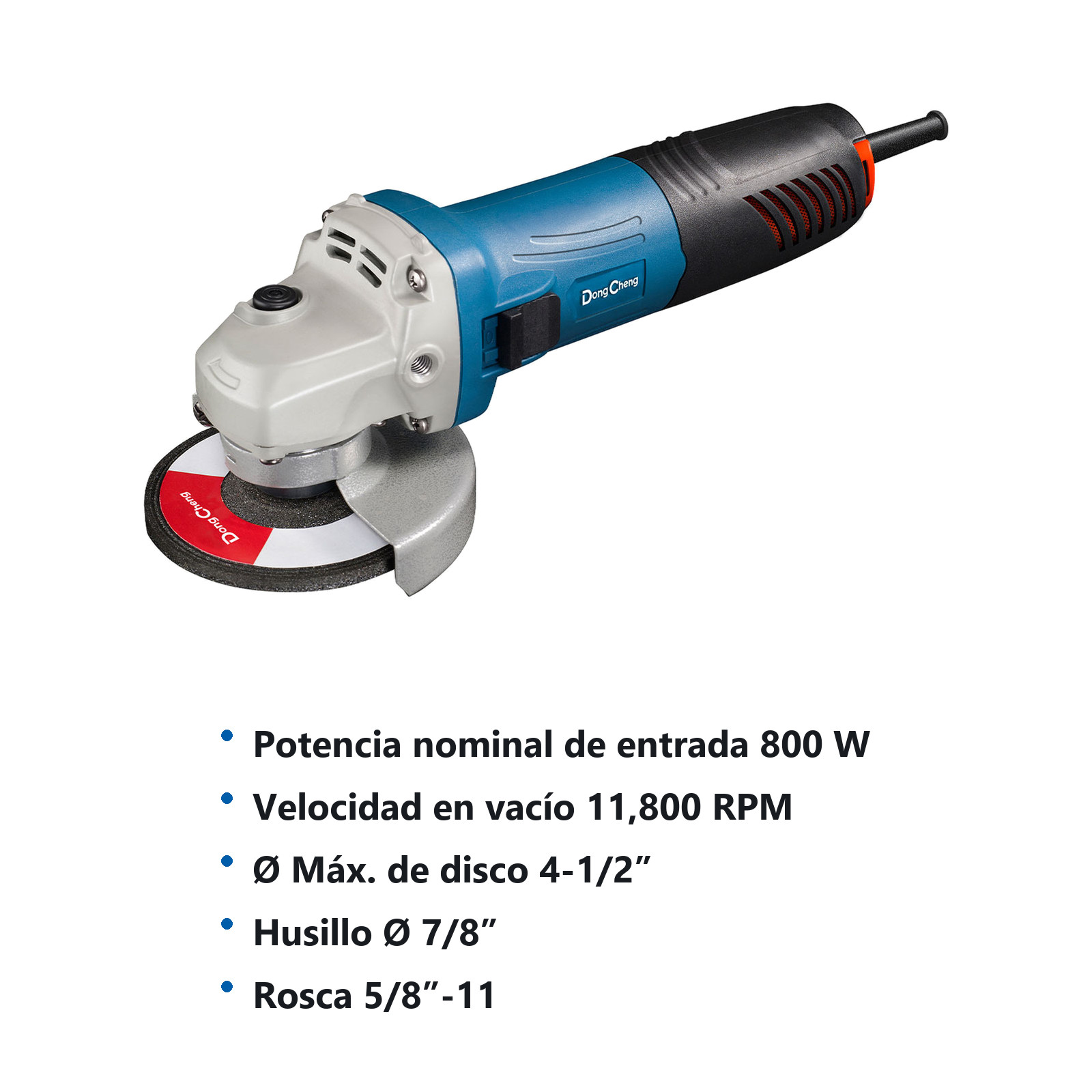 ESMERILADORA ANGULAR 800 W 4-1/2" x 5/8"-11 11800 RPM - Imagen 2