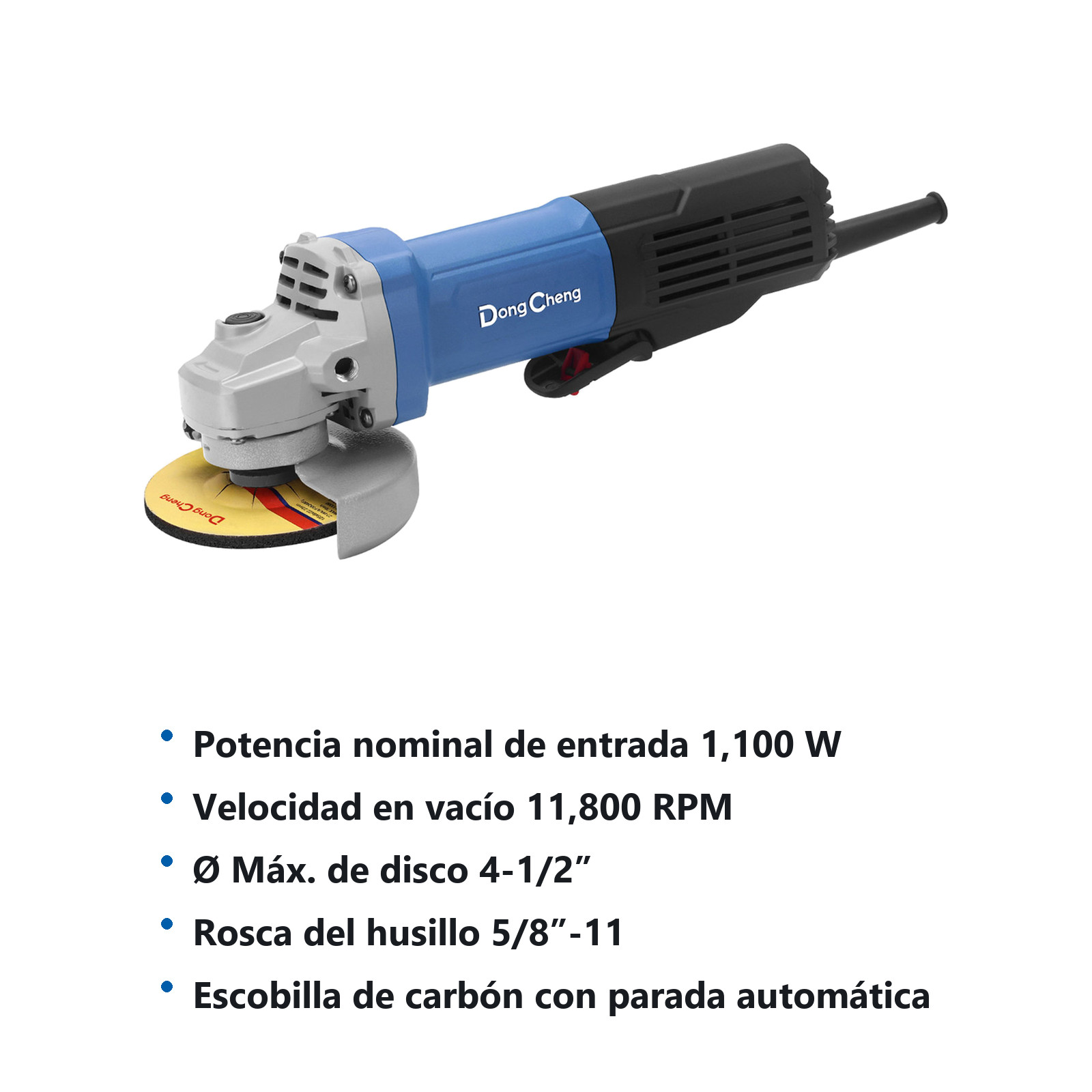 ESMERILADORA ANGULAR 1080W 4-1/2" x 5/8"-11 11800 RPM - Imagen 2