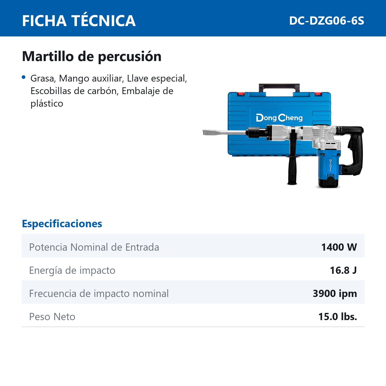 MARTILLO DEMOLEDOR 1400 W 3900 IPM - Imagen 2