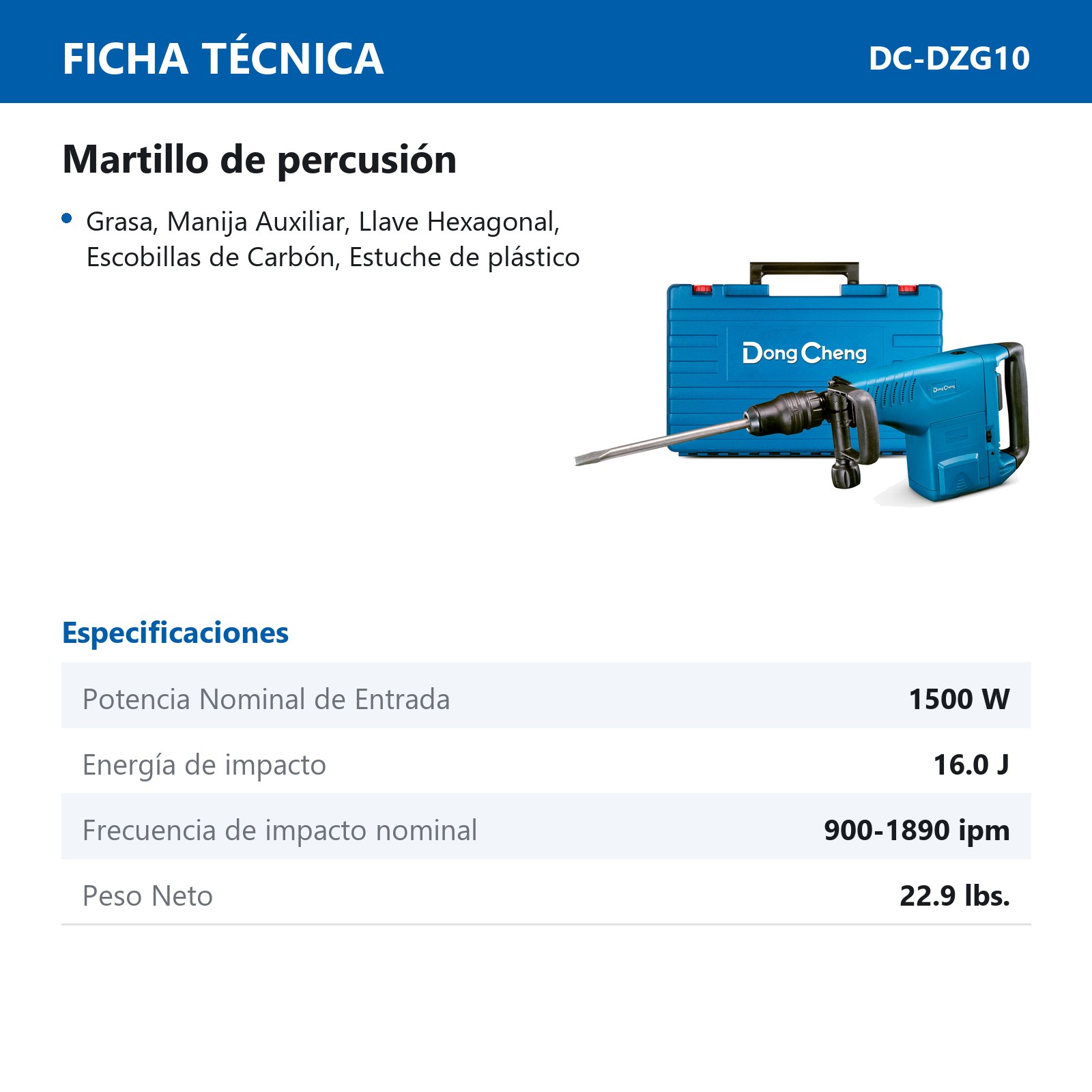 MARTILLO DEMOLEDOR SDS MAX 1500 W 1890 IPM - Imagen 2