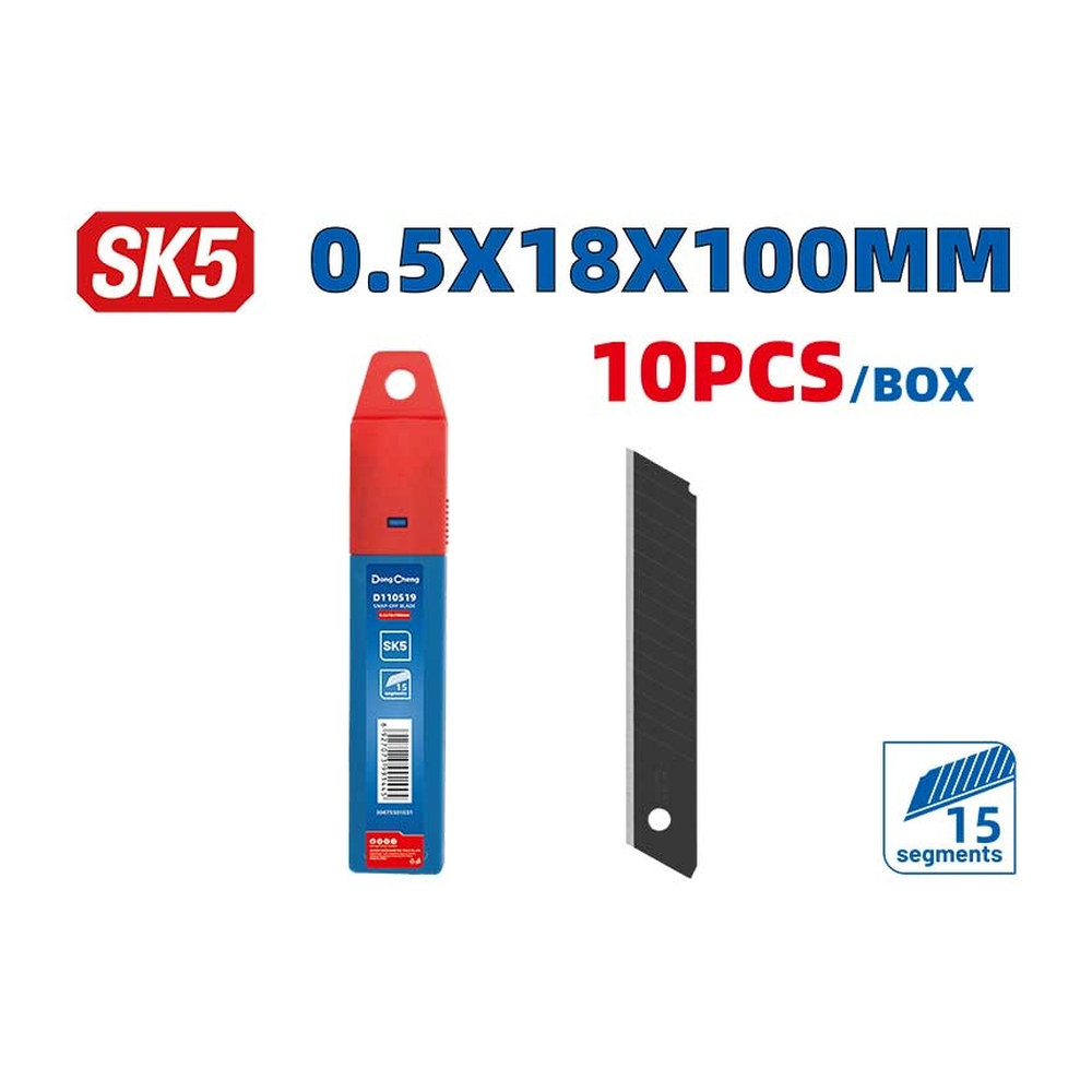 CUCHILLAS DE RETRACCION PARA CUTTER 0.6×18×100 MM (PAQUETE 10 PZAS)