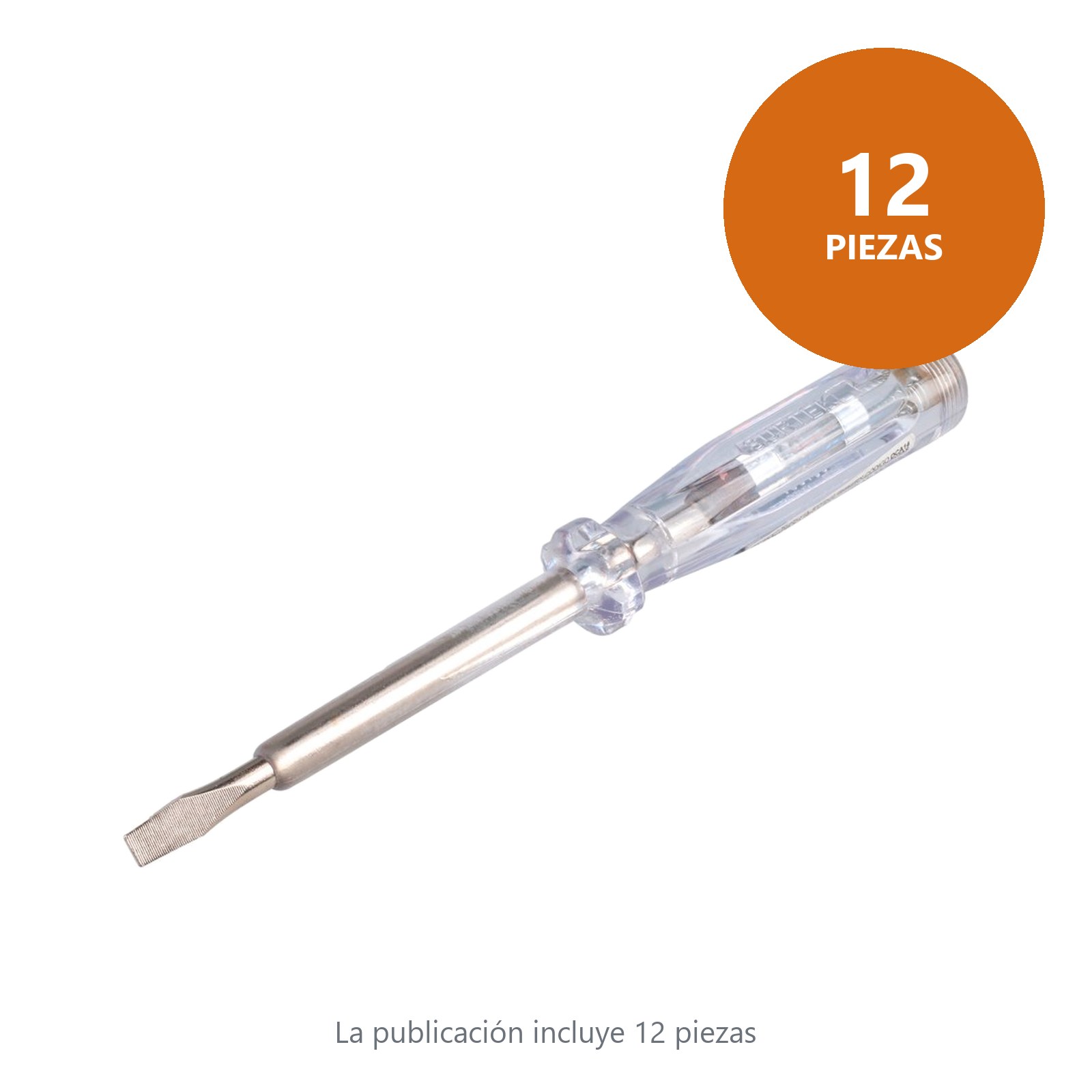 Probador de voltaje de corriente alterna 100 V- 500 V, 14 cm Surtek - Imagen 3