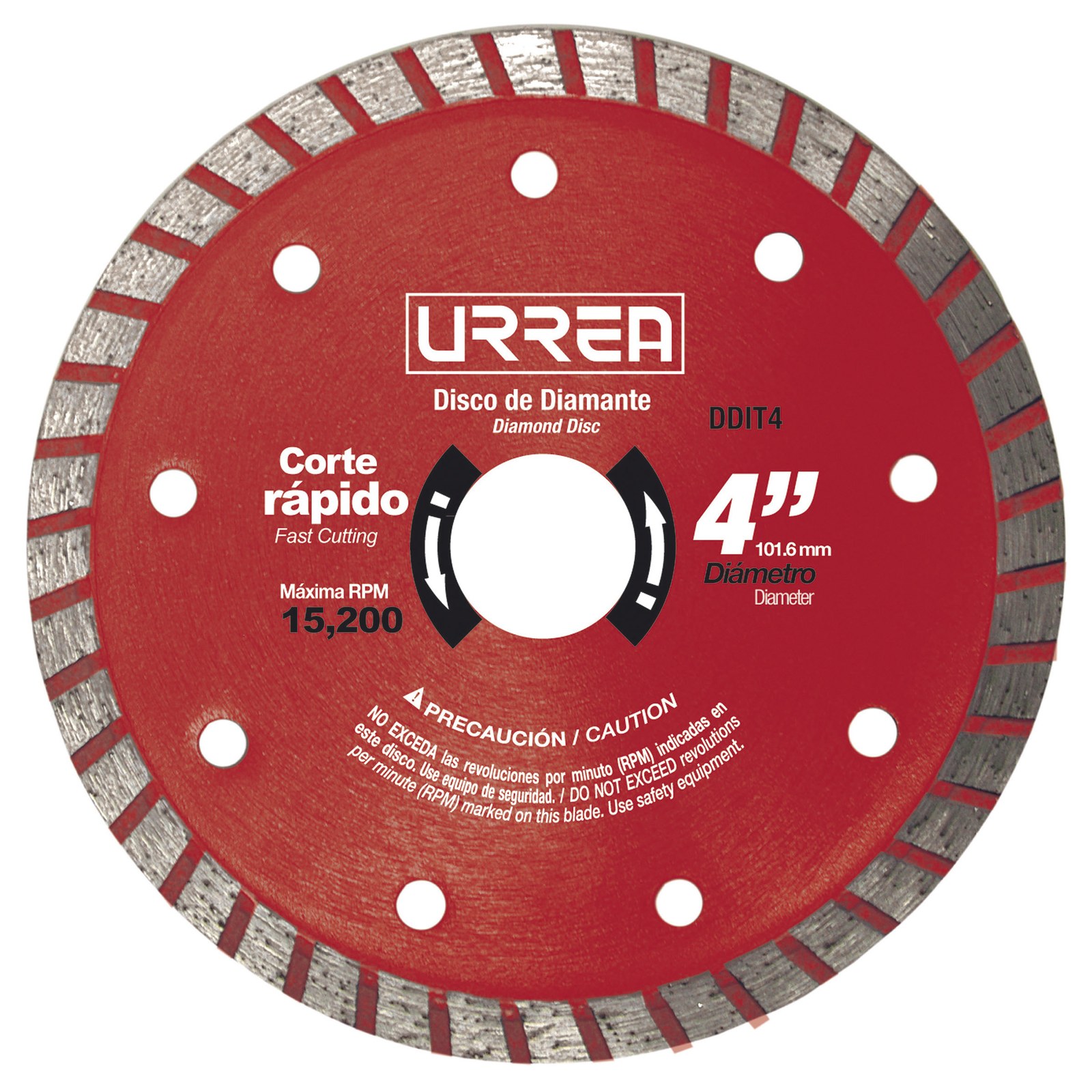 Disco de diamante turbo, 4" Urrea