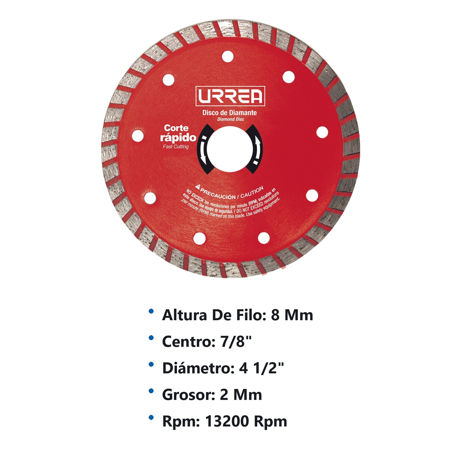 Disco de diamante turbo, 4-1/2" Urrea - Imagen 2