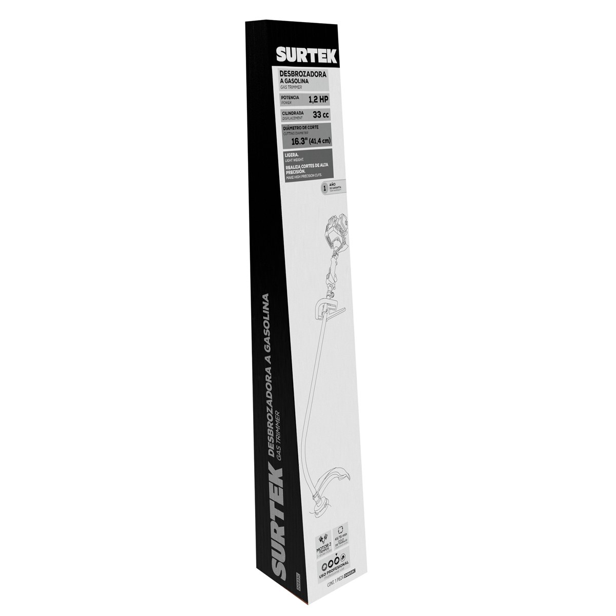 Desbrozadora a gasolina curva 16.3" 33 cc Surtek - Imagen 2